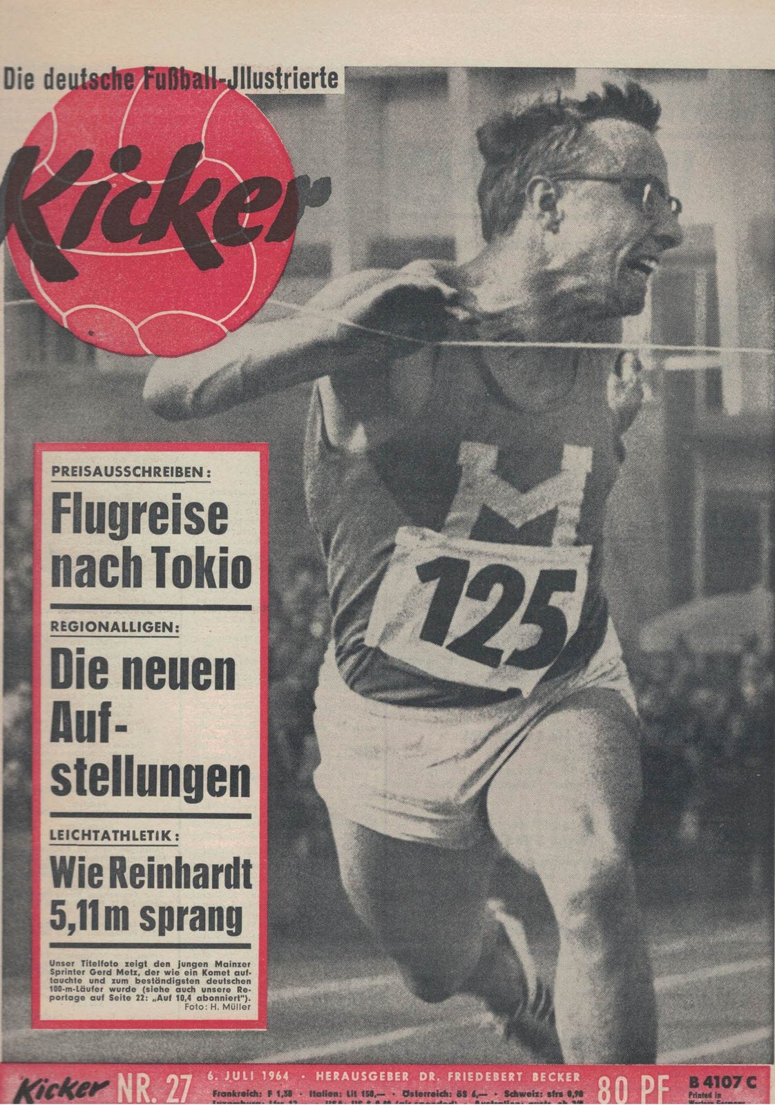 Kicker Magazin Deutschland 1964-27 Reinhardt