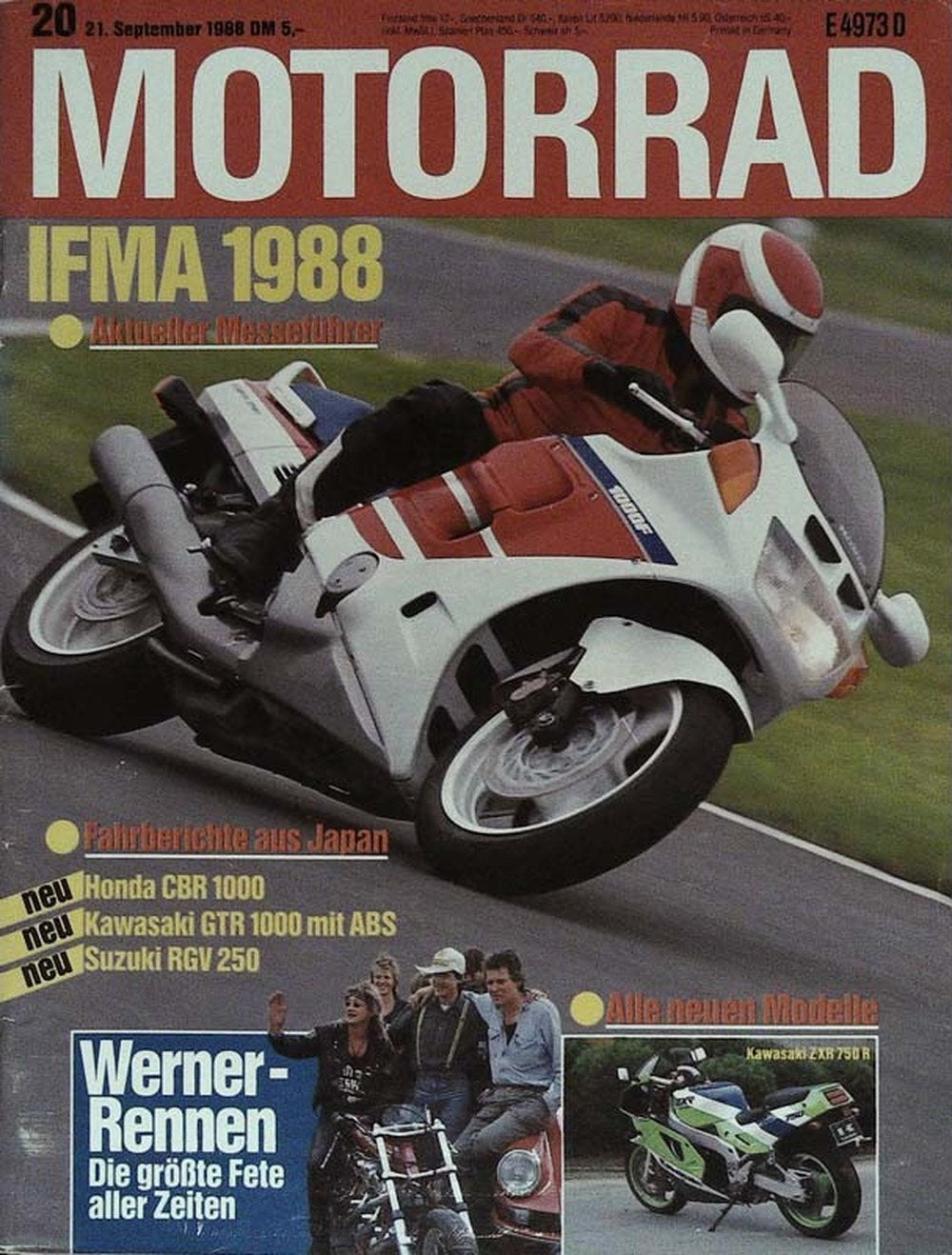 Motorrad Magazin Deutschland 1988-20 IFMA 1988 Messeführer Honda CBR 1000