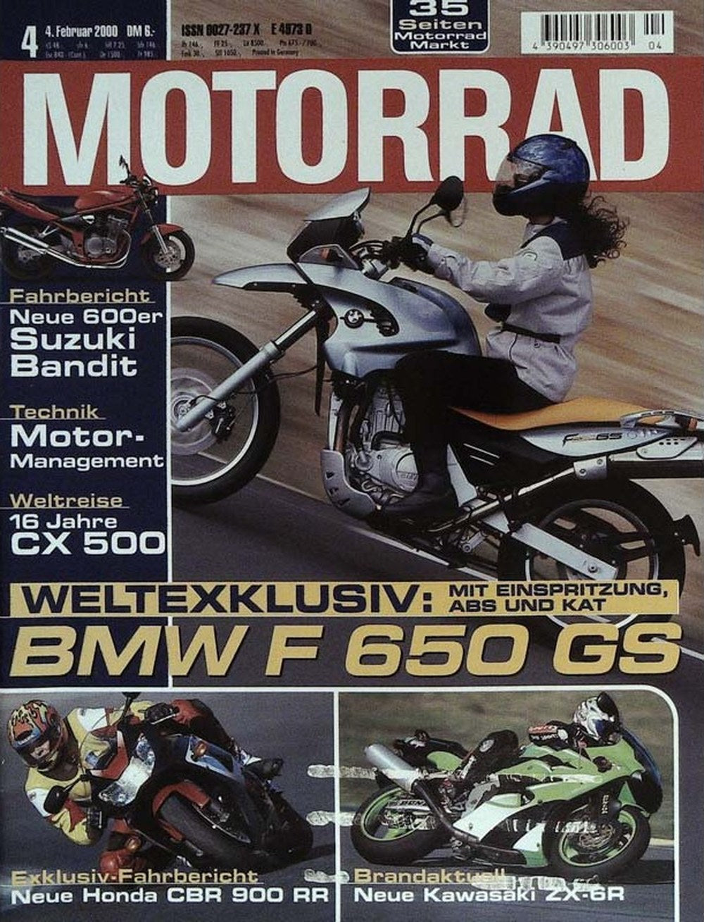 Motorrad Magazin Deutschland 2000-04 BMW F 650 GS Suzuki Bandit 600 Honda CBR 900 RR