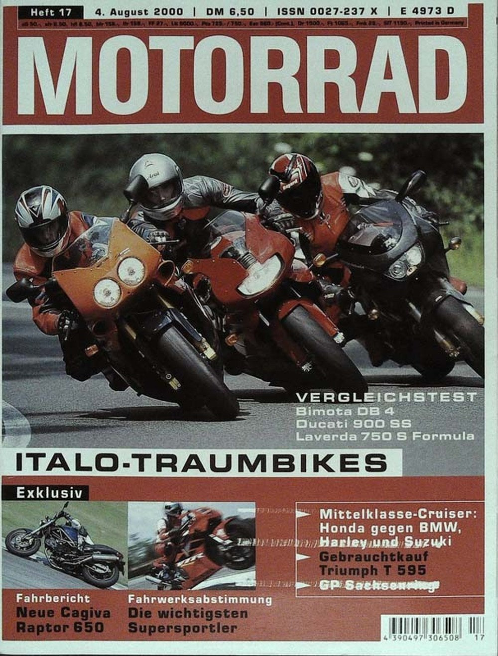 Motorrad Magazin Deutschland 2000-17 Bimota Ducati Laverda Honda BMW
