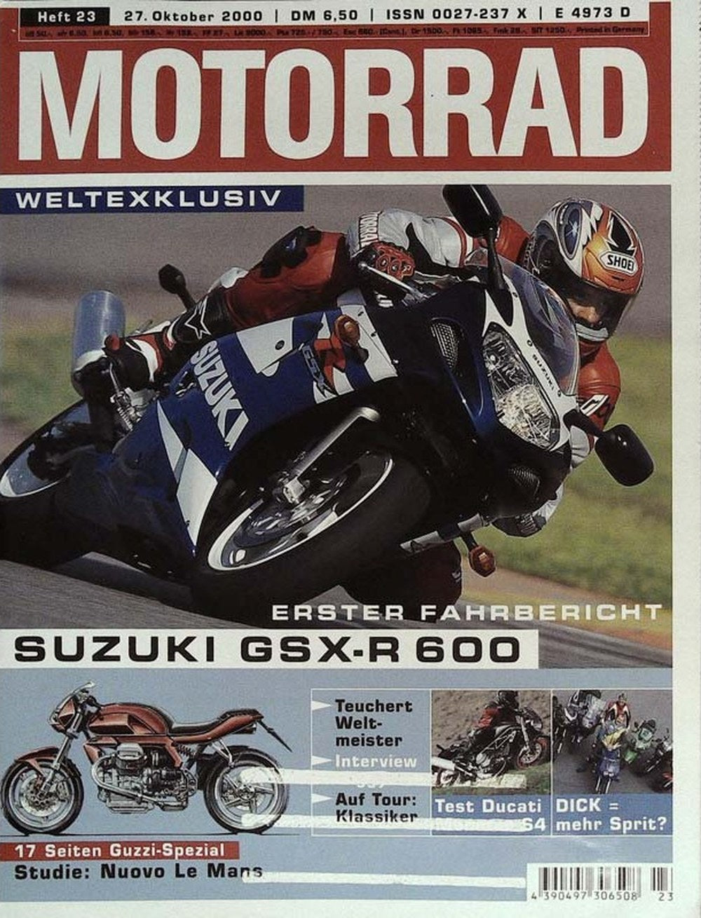 Motorrad Magazin Deutschland 2000-23 Suzuki GSX-R 600 Erster Fahrbericht Moto Guzzi