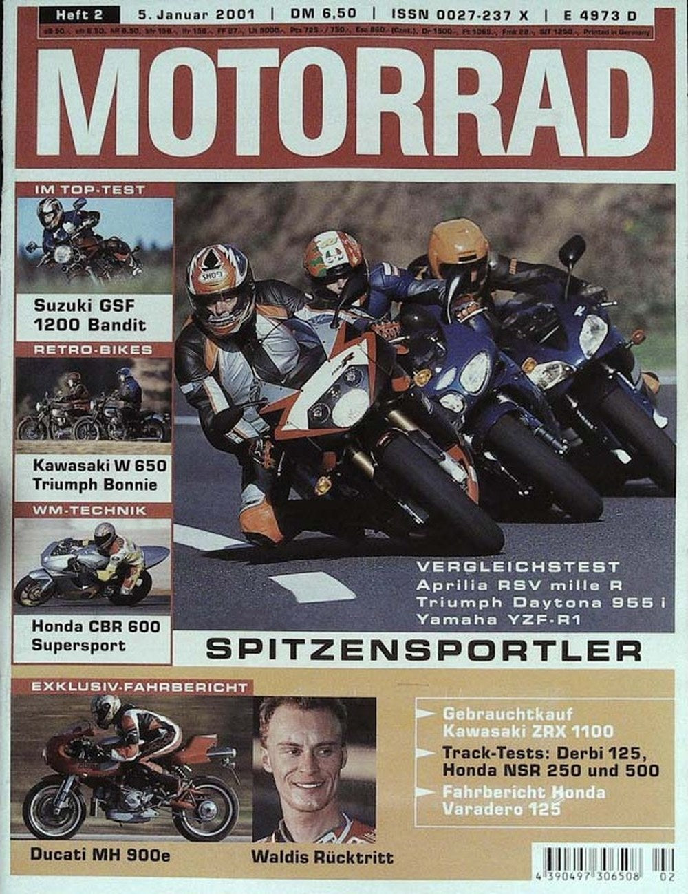 Motorrad Magazin Deutschland 2001-02 Motorrad Suzuki GSF 1200 Bandit Retro-Bikes