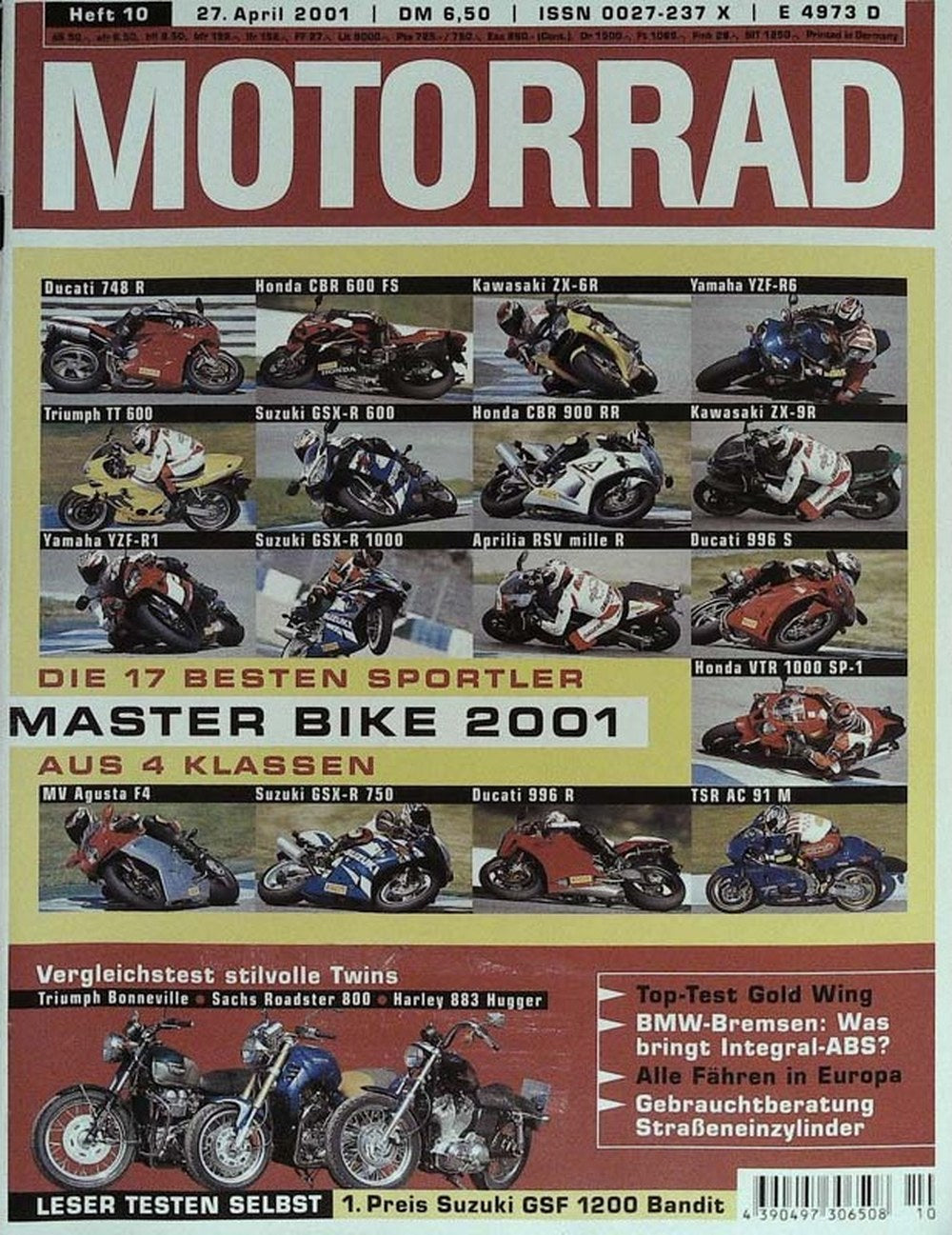 Motorrad Magazin Deutschland 2001-10 Motorrad Sportler Master Bike 2001