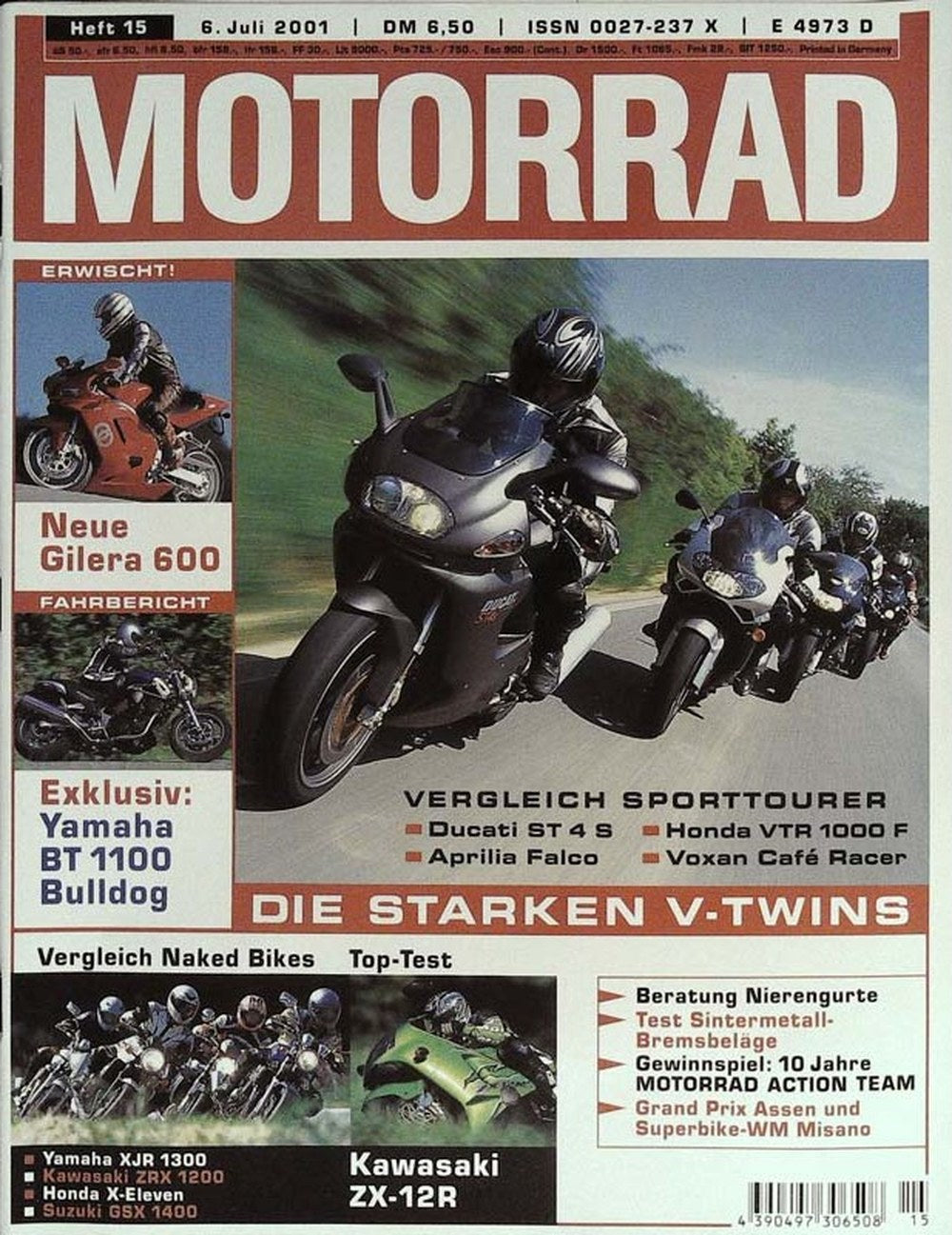 Motorrad Magazin Deutschland 2001-15 Sporttourer-Vergleich Ducati ST4S Honda VTR 1000 F