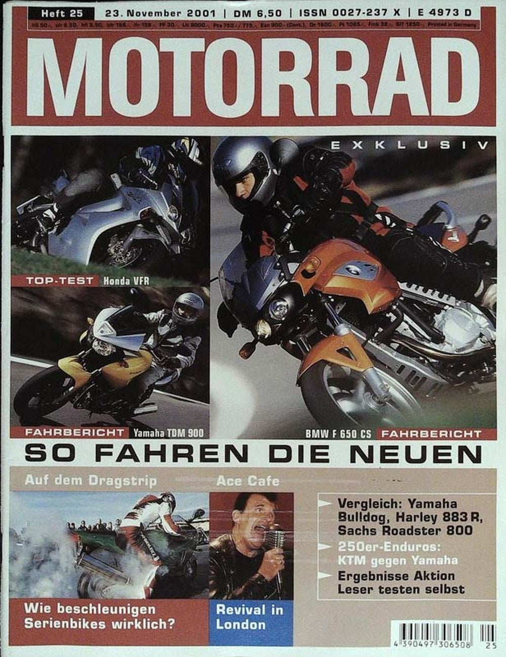 Motorrad Magazin Deutschland 2001-25 Motorrad Honda VFR Yamaha TDM 900