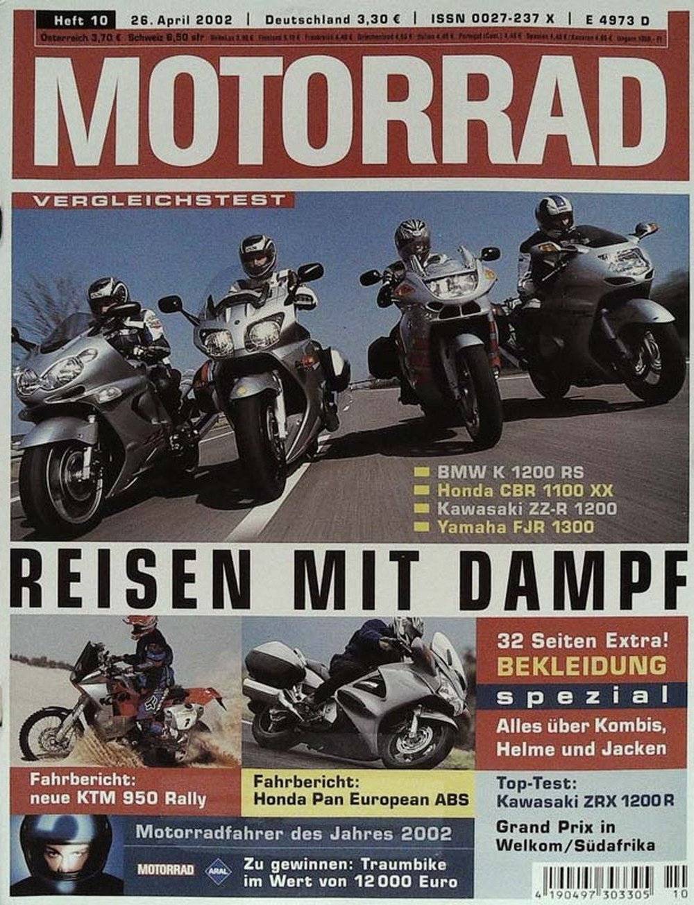 Motorrad Magazin Deutschland 2002-10 Motorrad-Vergleichstest BMW K 1200 RS Honda CBR 1100 XX