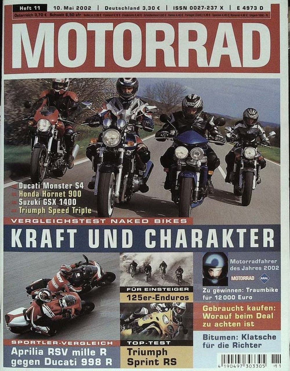 Motorrad Magazin Deutschland 2002-11 Naked Bikes Vergleichstest Ducati Monster S4