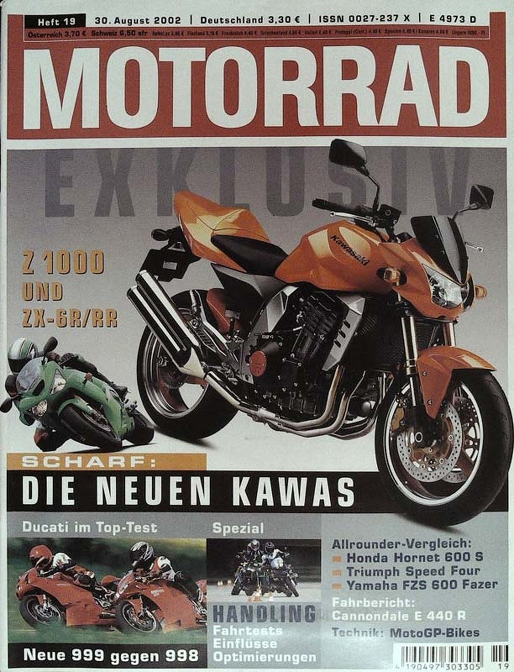 Motorrad Magazin Deutschland 2002-19 Motorrad Kawasaki Z1000 Kawasaki ZX-6R/RR
