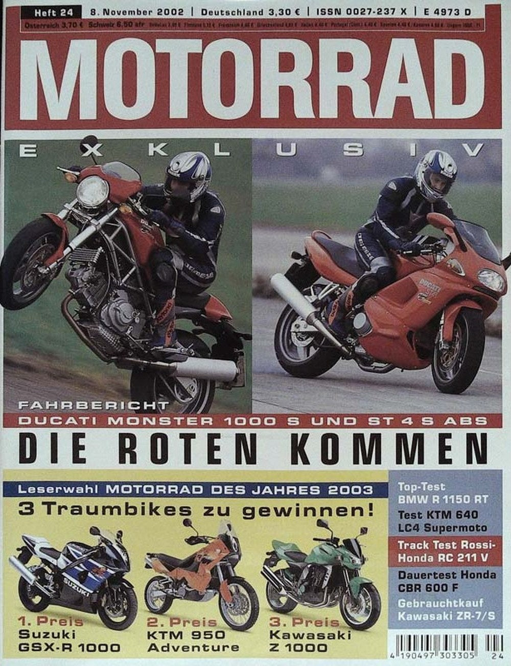 Motorrad Magazin Deutschland 2002-24 Valentino Rossi Ducati Suzuki KTM Kawasaki