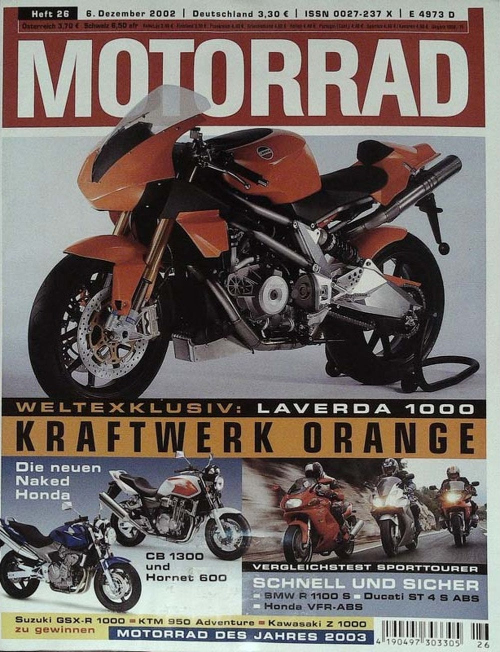 Motorrad Magazin Deutschland 2002-26 Motorrad Laverda 1000 Honda CB 1300