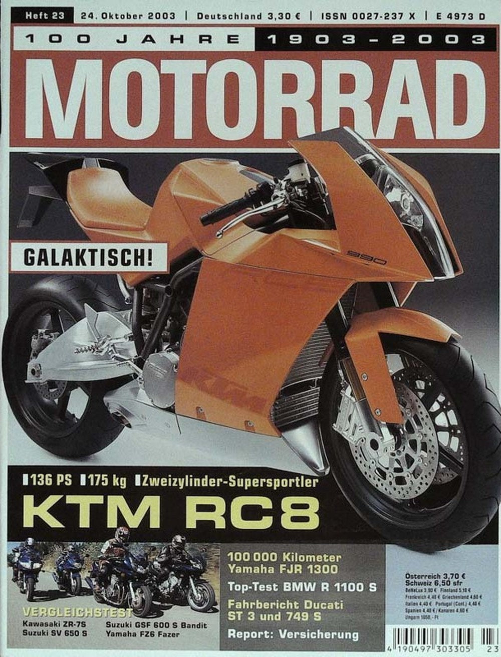Motorrad Magazin Deutschland 2003-23 KTM RC8 Motorrad Supersportler