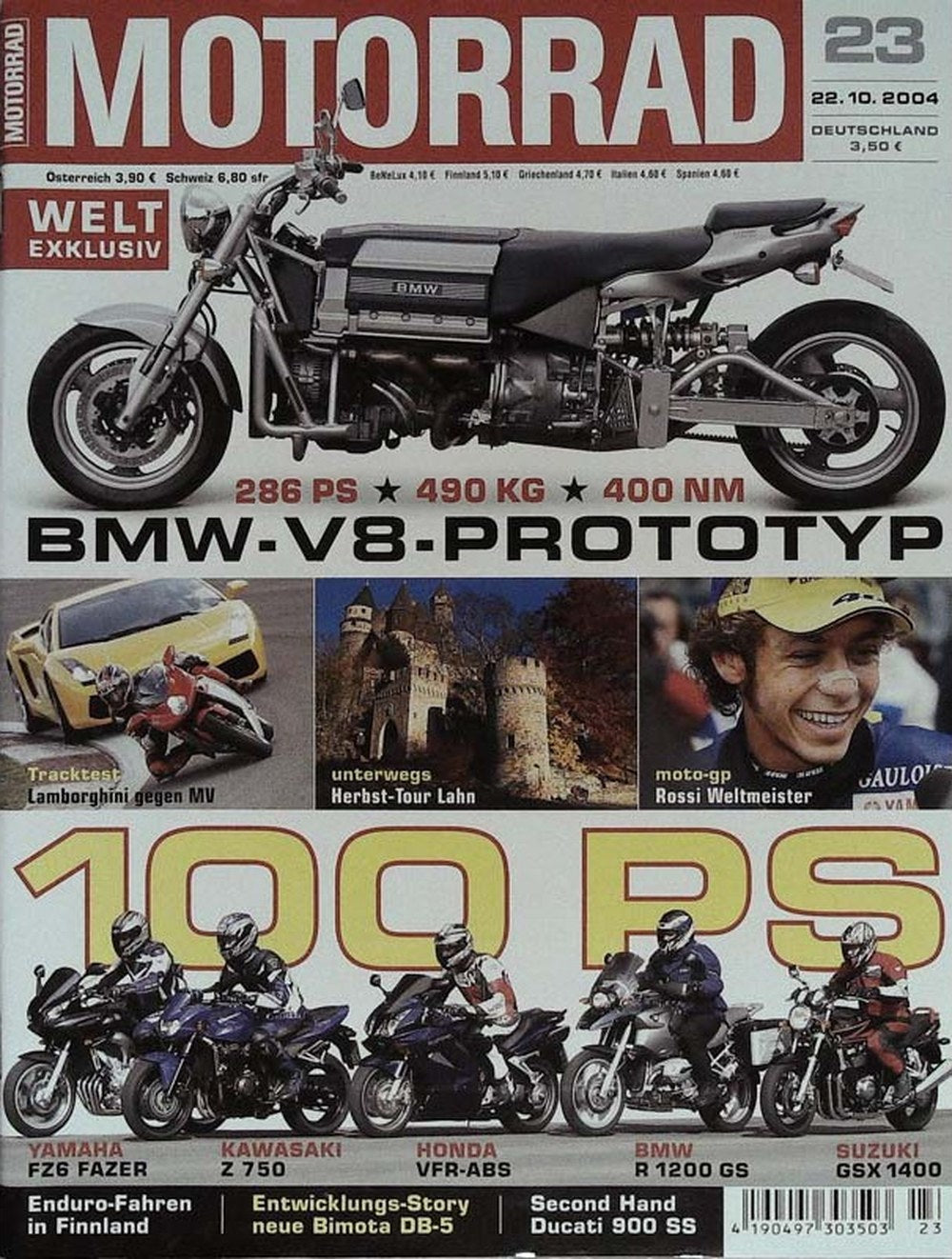 Motorrad Magazin Deutschland 2004-23 Valentino Rossi BMW Yamaha Kawasaki Honda