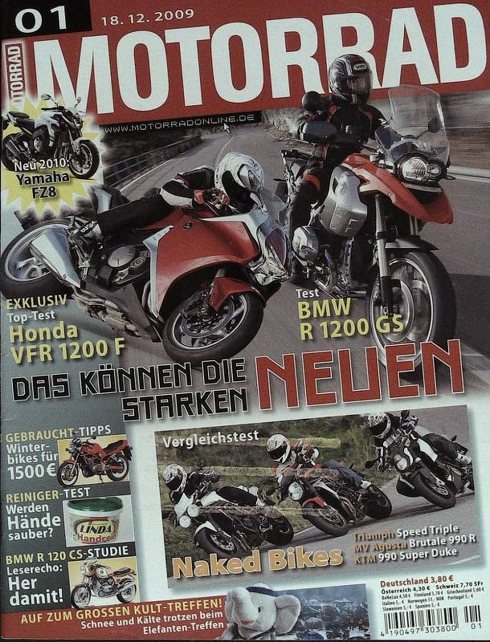 Motorrad Magazin Deutschland 2009-01 Motorrad Honda VFR 1200 F BMW R 1200 GS