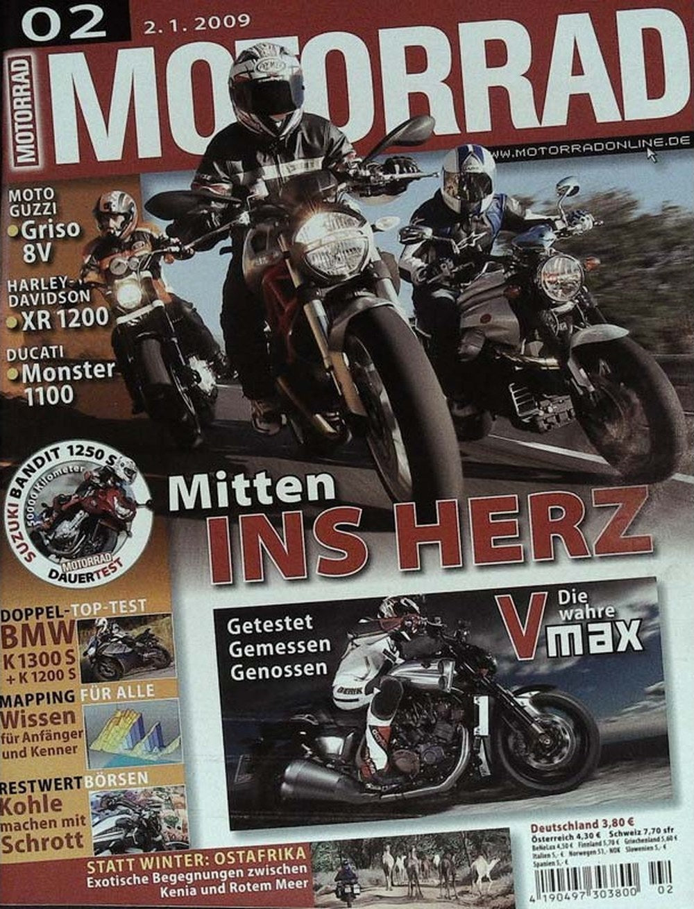 Motorrad Magazin Deutschland 2009-02 Motorrad Moto Guzzi Griso 8V Harley-Davidson XR 1200