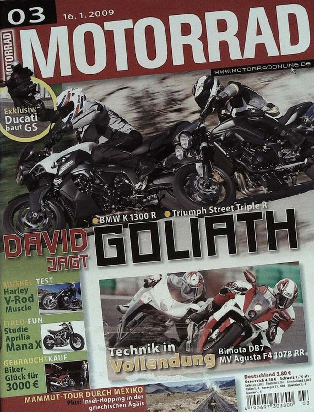 Motorrad Magazin Deutschland 2009-03 BMW K 1300 R Triumph Street Triple R Ducati GS