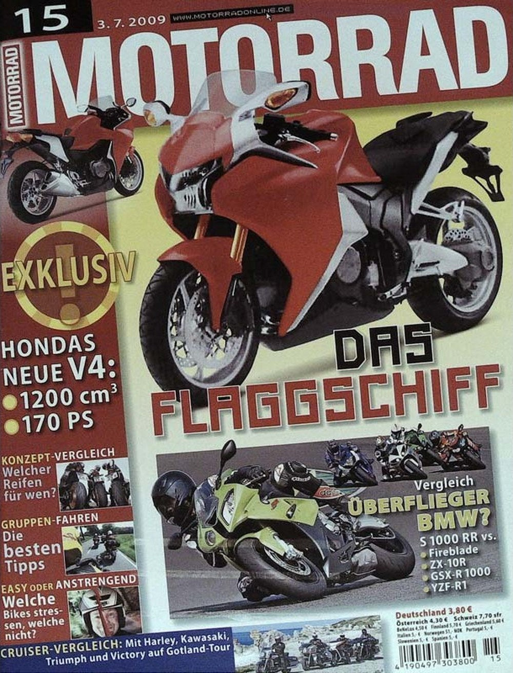 Motorrad Magazin Deutschland 2009-15 Honda BMW Kawasaki Harley Triumph