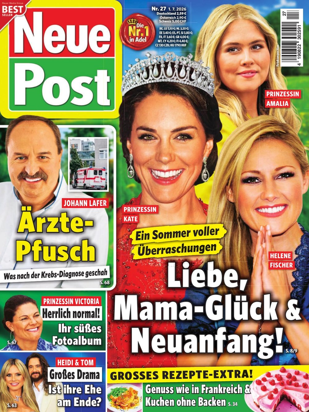 Neue Post Sonderheft Magazin Deutschland 2026-27 Kate Middleton Helene Fischer Catharina-Amalia Of The Netherlands Johann Lafer Princess Victoria Of Sweden