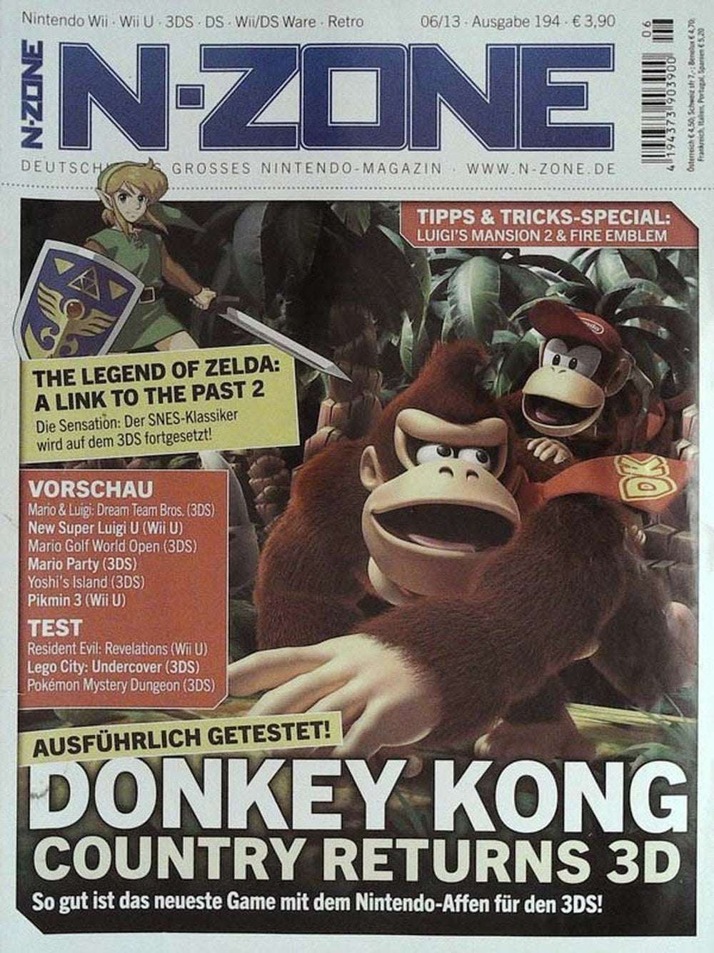 N-Zone Magazin Deutschland 2013-06 Donkey Kong Diddy Kong Link
