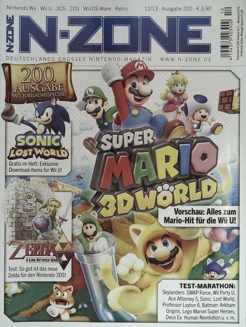 N-Zone Magazin Deutschland 2013-12 Mario Luigi Toad Peach Sonic The Hedgehog