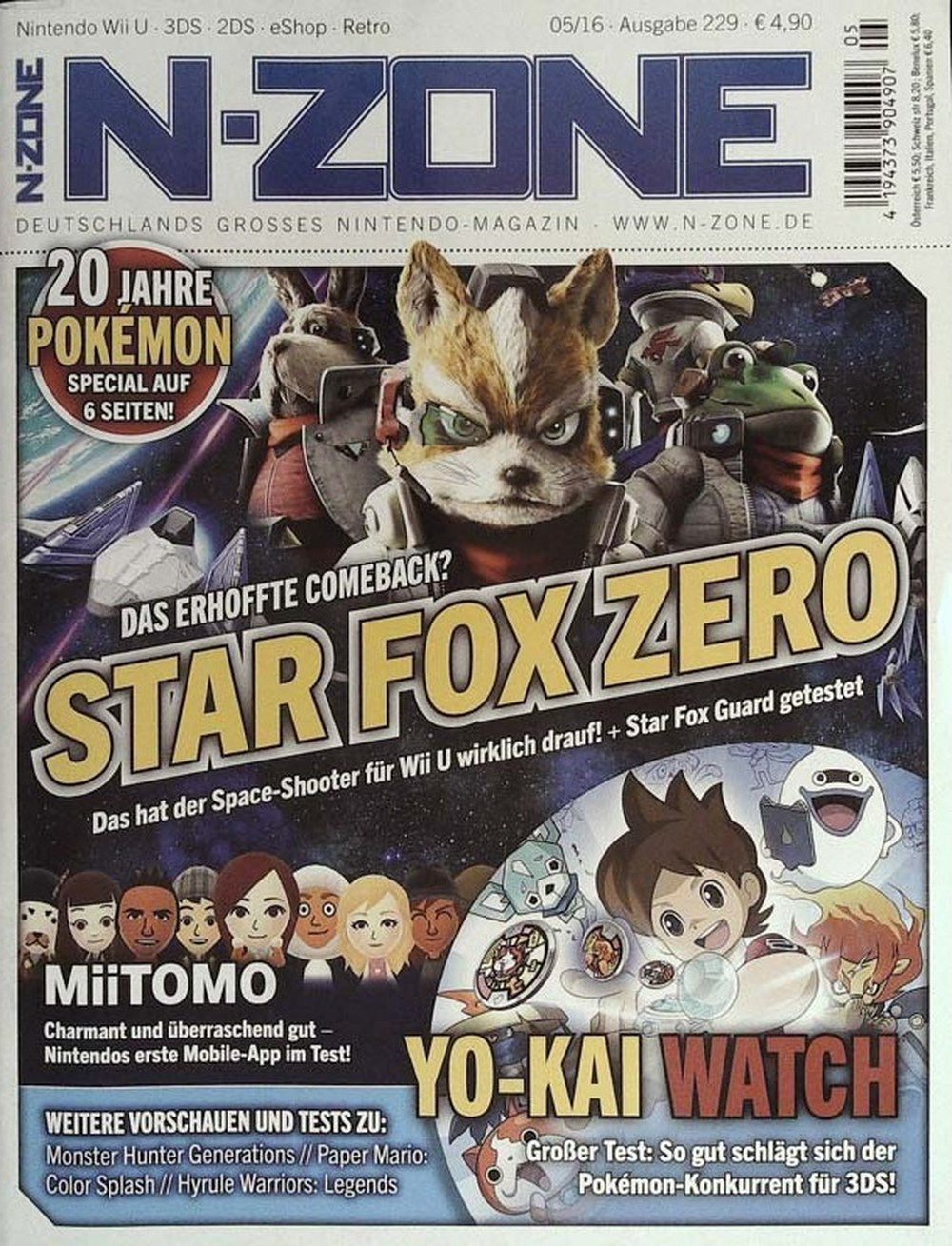 N-Zone Magazin Deutschland 2016-05 Fox McCloud Jibanyan