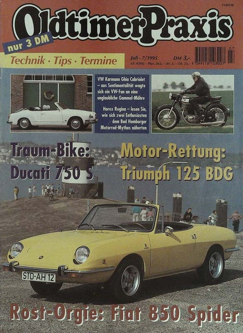 Oldtimer Praxis Magazin Deutschland 1995-07 Oldtimer Fiat 850 Spider Ducati 750 S
