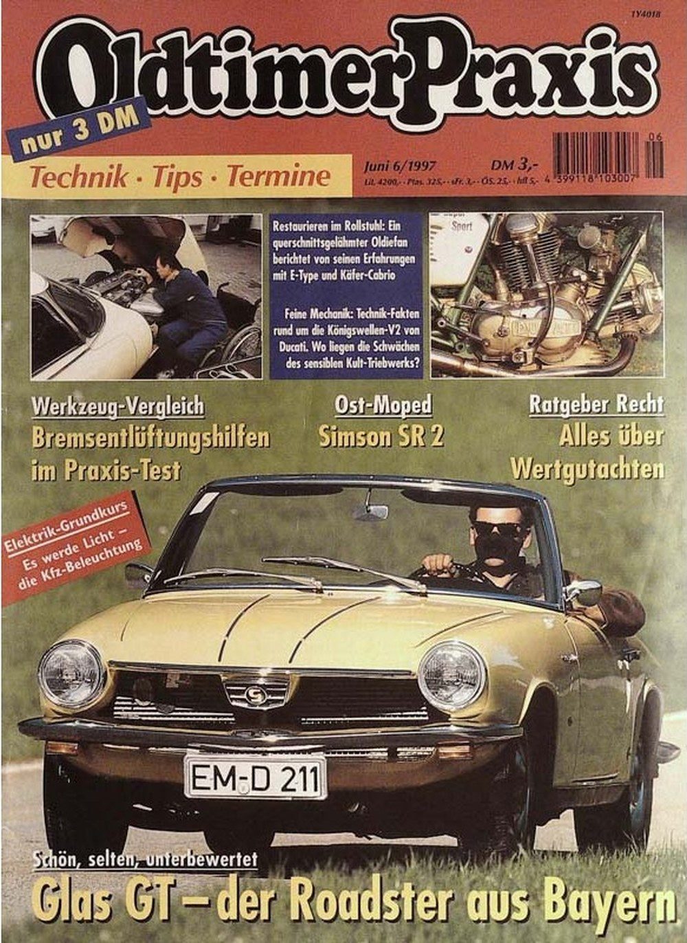 Oldtimer Praxis Magazin Deutschland 1997-06 Oldtimer Glas GT Roadster Bayern