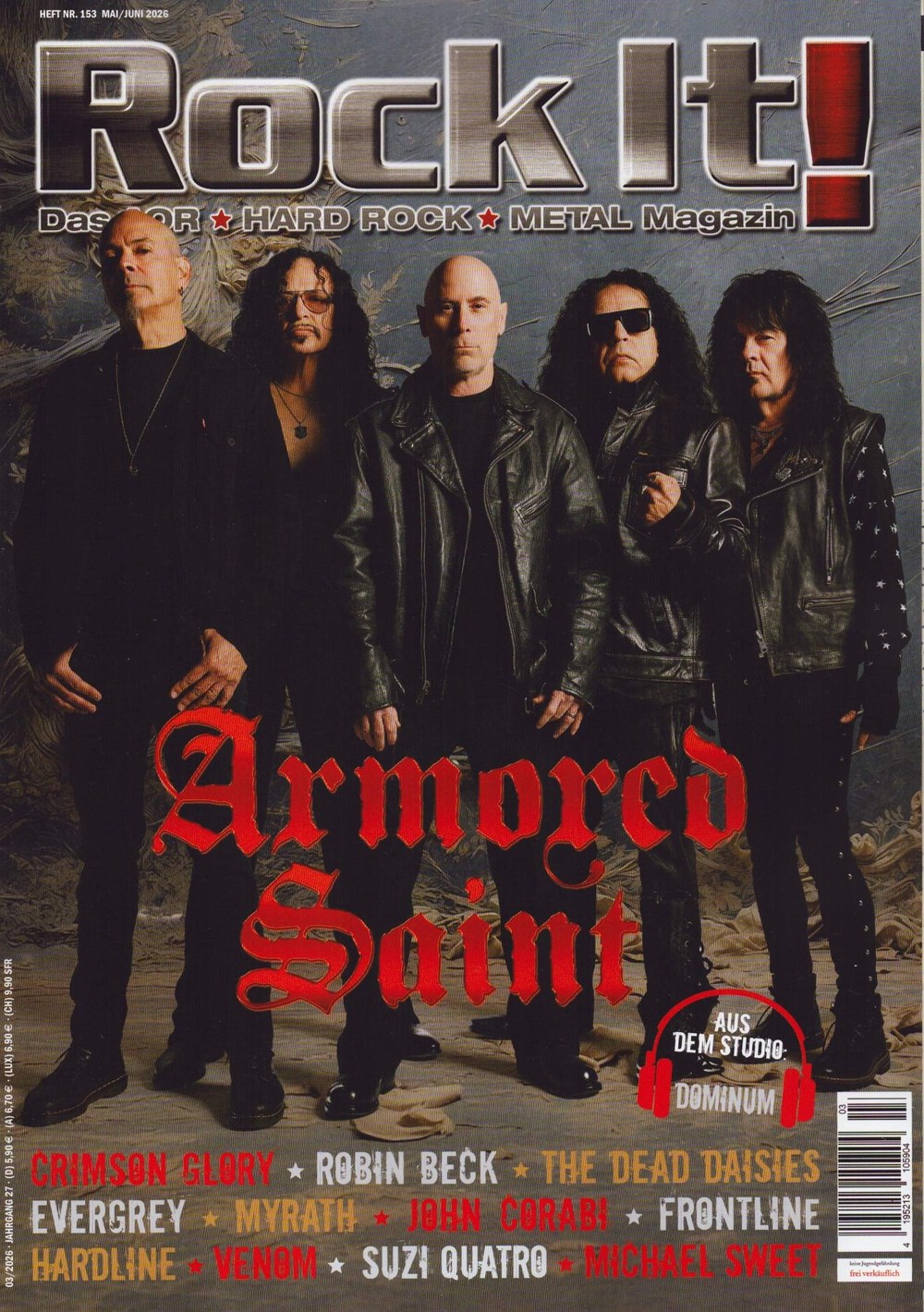 Rock It Magazin Deutschland 2026-03 Robin Beck John Corabi Suzi Quatro Michael Sweet Armored Saint