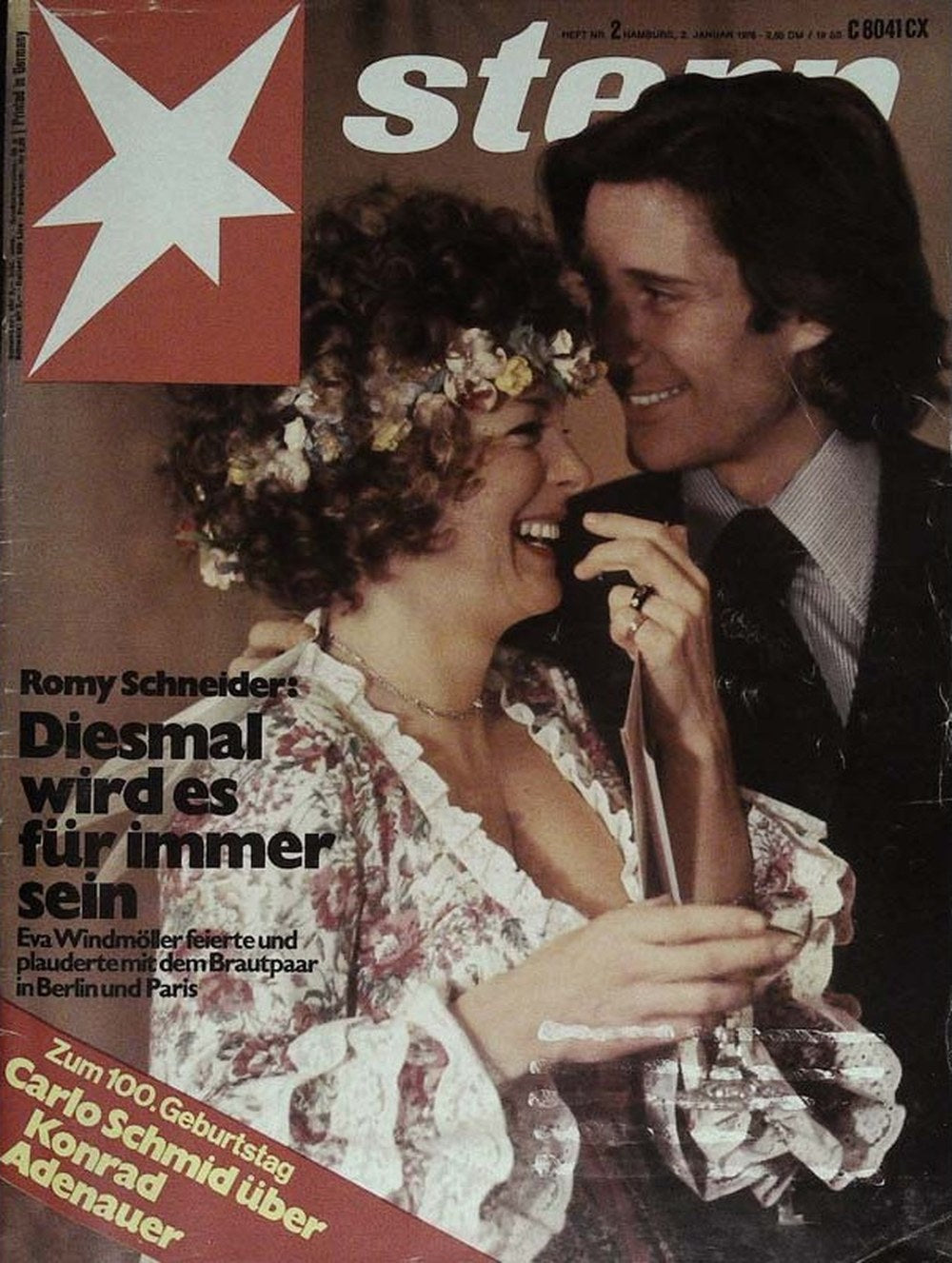 Stern Magazin Deutschland 1976-02 Romy Schneider Daniel Biasini Carlo Schmid Konrad Adenauer