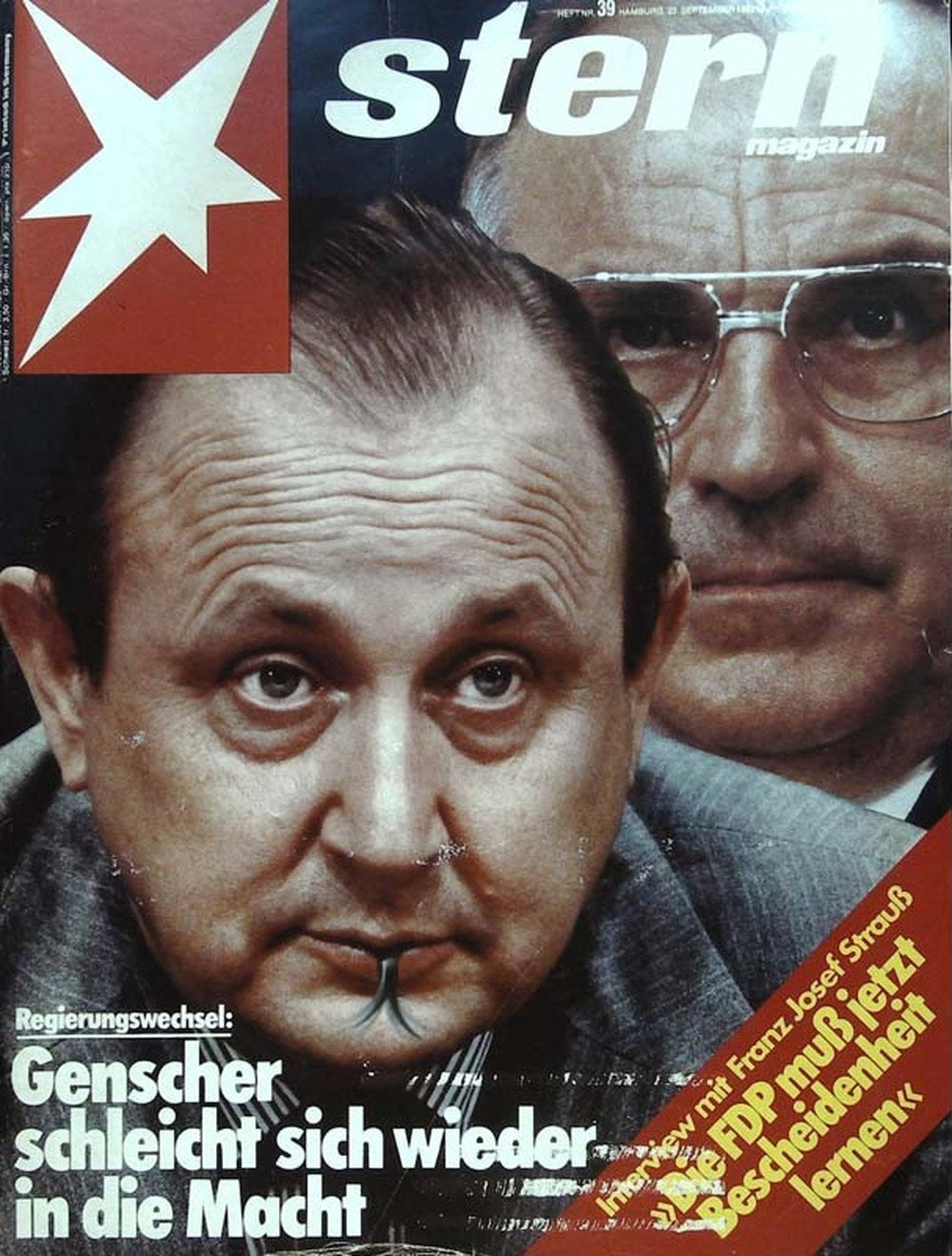 Stern Magazin Deutschland 1982-39 Hans-Dietrich Genscher Helmut Kohl Franz Josef Strauß