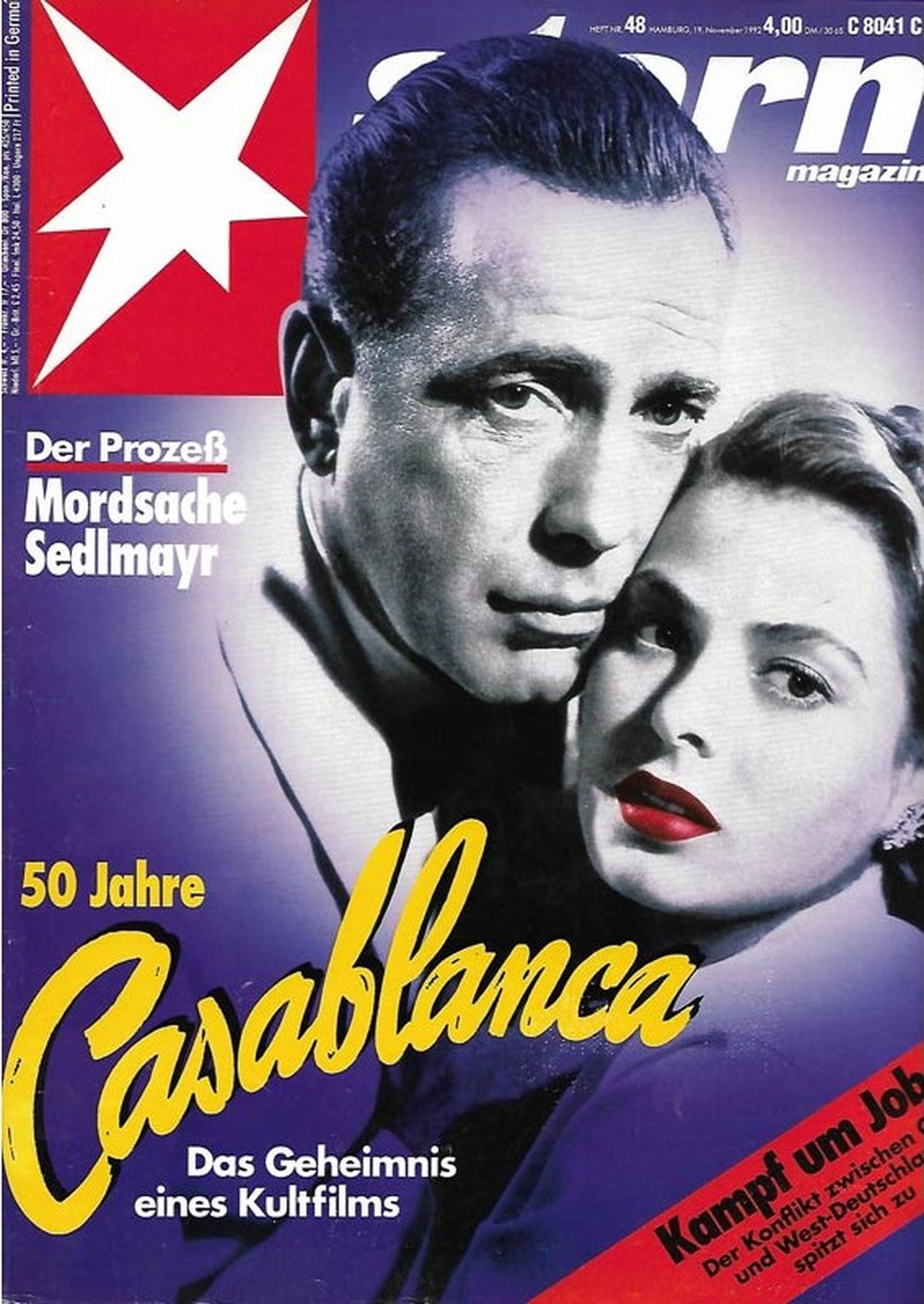 Stern Magazin Deutschland 1992-48 Humphrey Bogart Ingrid Bergman