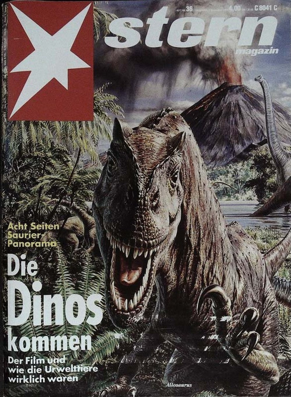 Stern Magazin Deutschland 1993-36 Dinosaurier Film Urwelttiere