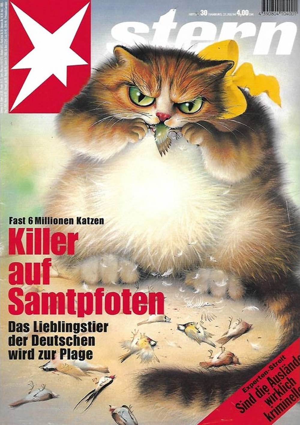 Stern Magazin Deutschland 1994-30 Katzen Samtpfoten Tierschutz