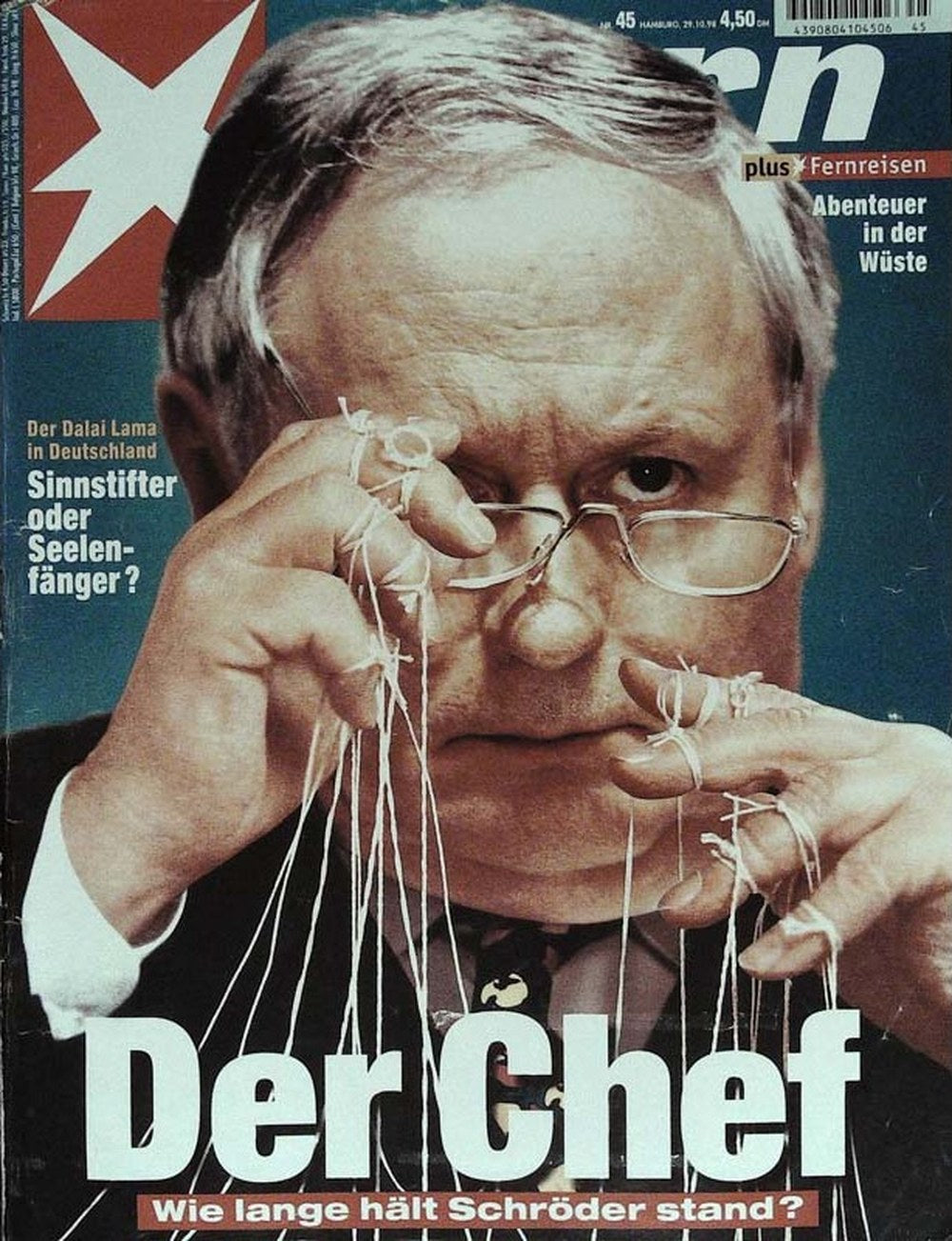 Stern Magazin Deutschland 1998-45 Oskar Lafontaine Gerhard Schröder Dalai Lama