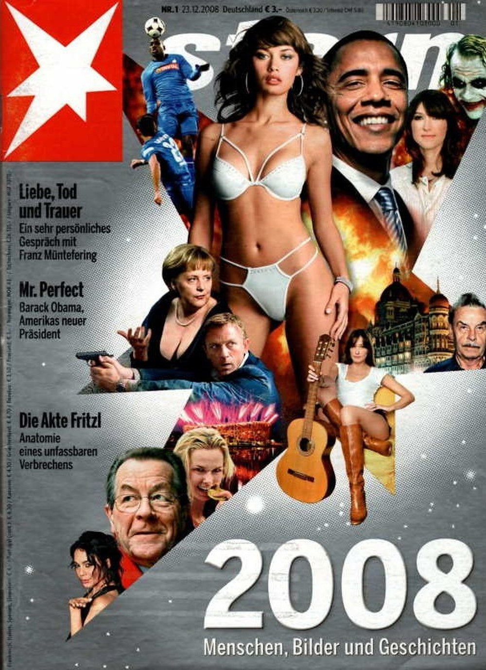 Stern Magazin Deutschland 2008-01 Barack Obama Angela Merkel Heath Ledger Franz Müntefering Josef Fritzl
