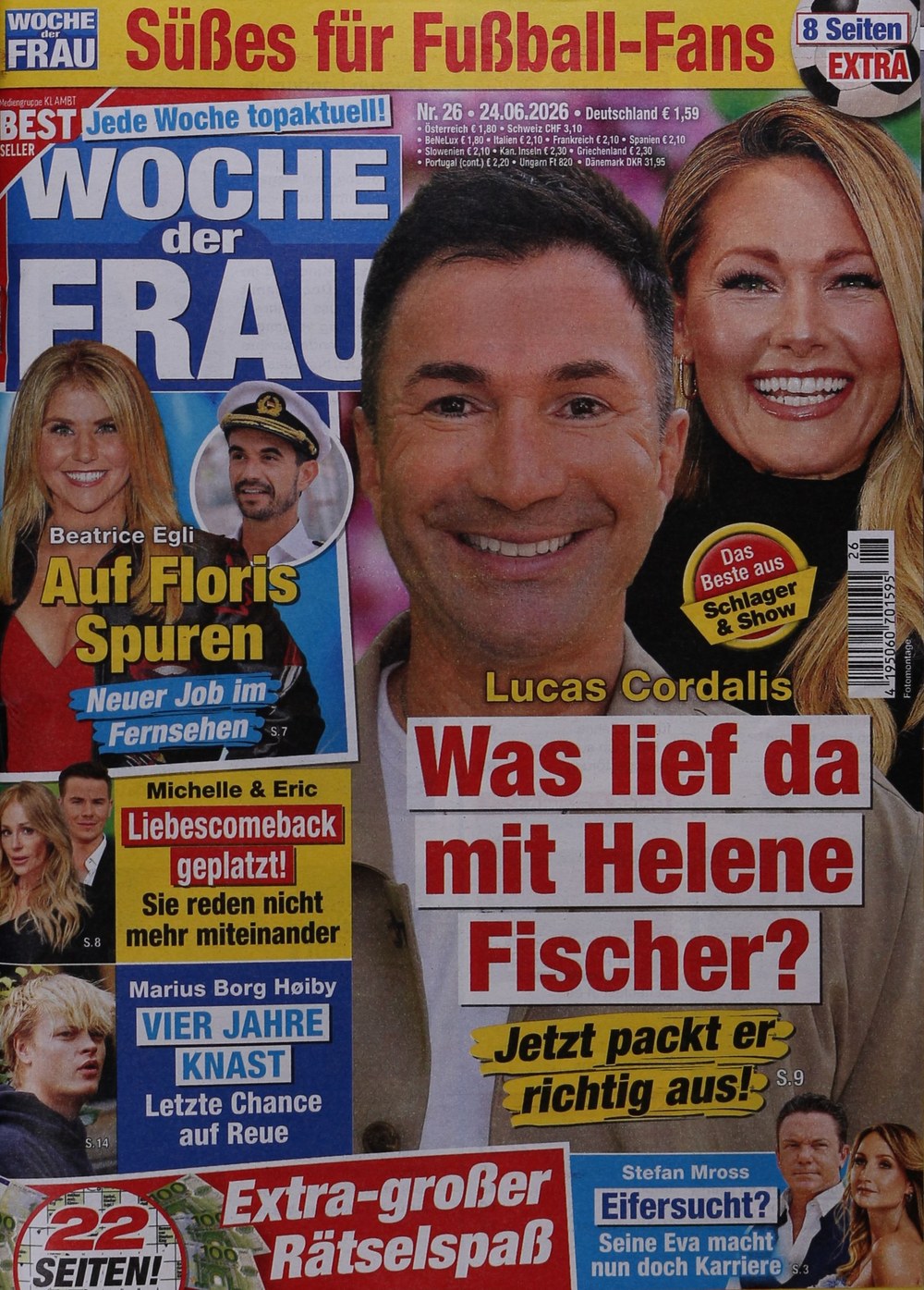 Woche Der Frau Magazine Allemagne 2026-26 Lucas Cordalis Helene Fischer Beatrice Egli Florian Silbereisen Michelle Édition originale