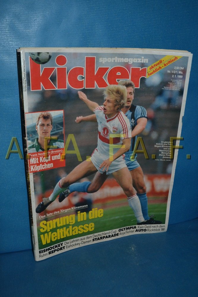 Kicker Sportrevue Revista Alemanha 1989-01 Jürgen Klinsmann Dieter Fink Anja Fichtel Edição original