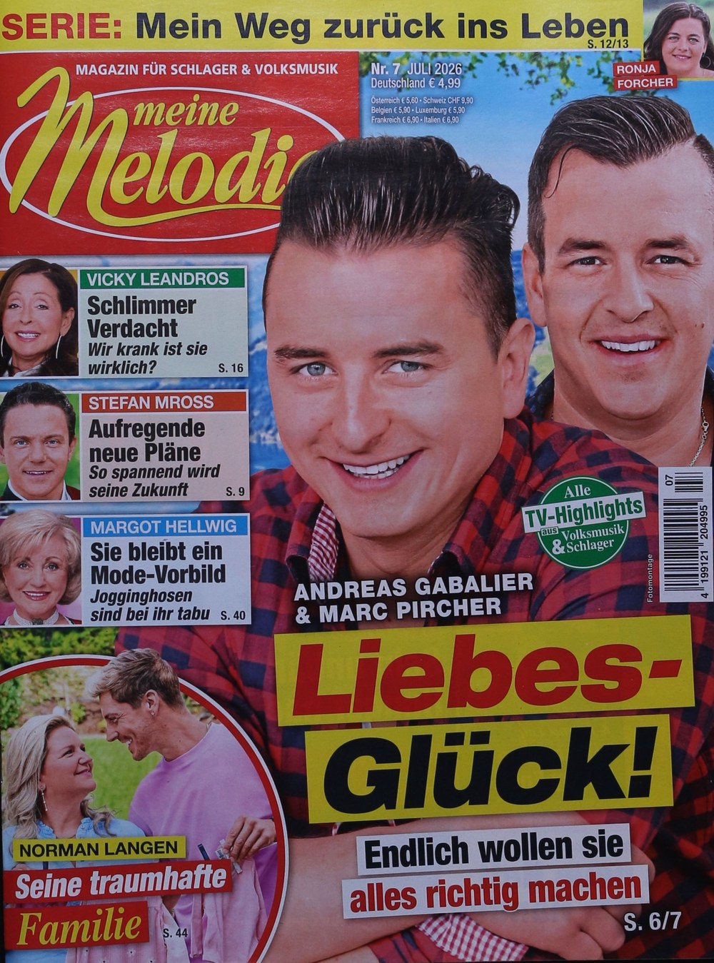 Meine Melodie Magazin Deutschland 2026-07 Andreas Gabalier Marc Pircher Norman Langen Vicky Leandros Stefan Mross