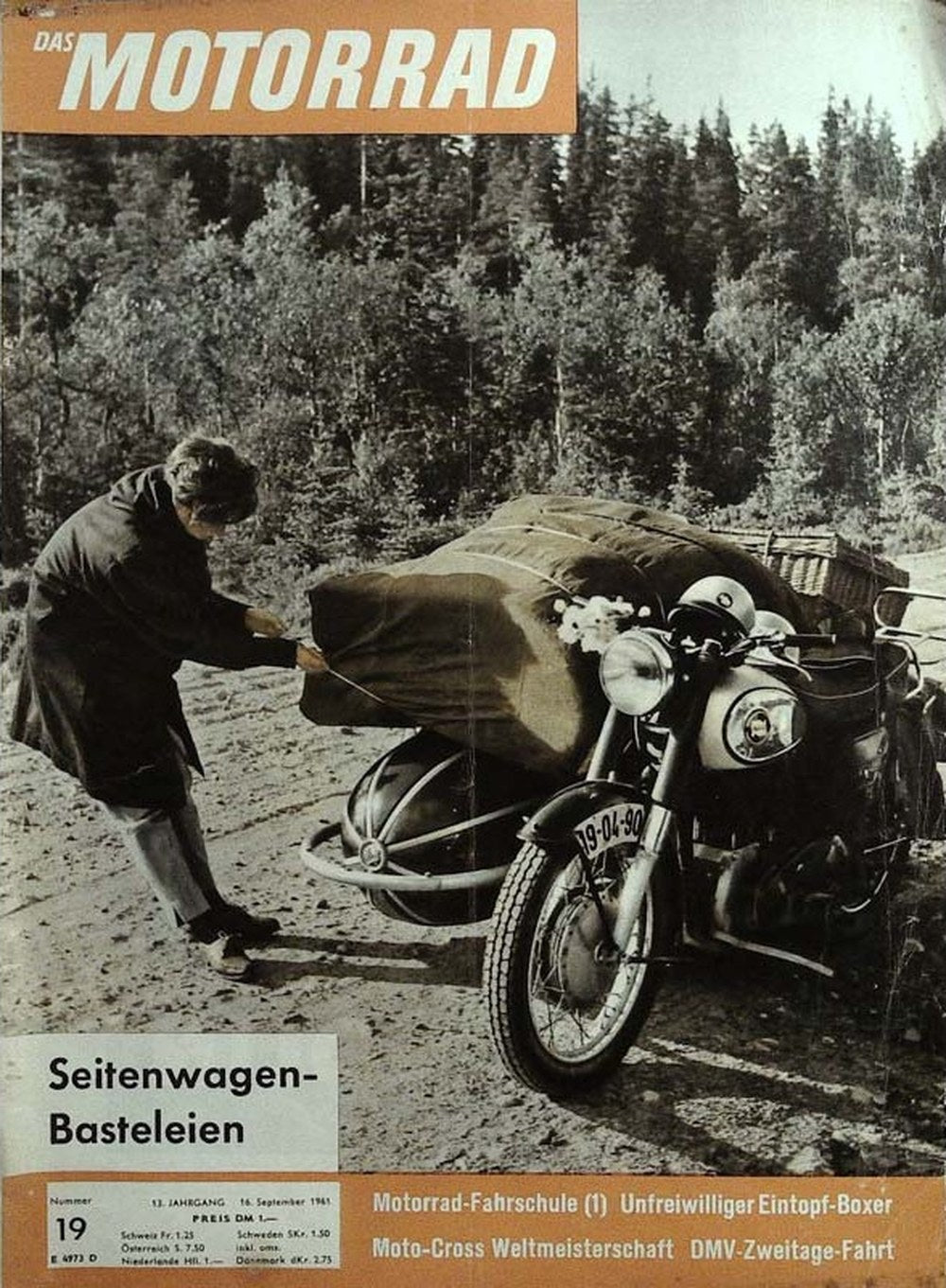 Das Motorrad + Der Roller Magazin Deutschland 1961-19 Seitenwagen Motorrad Motorrad-Fahrschule
