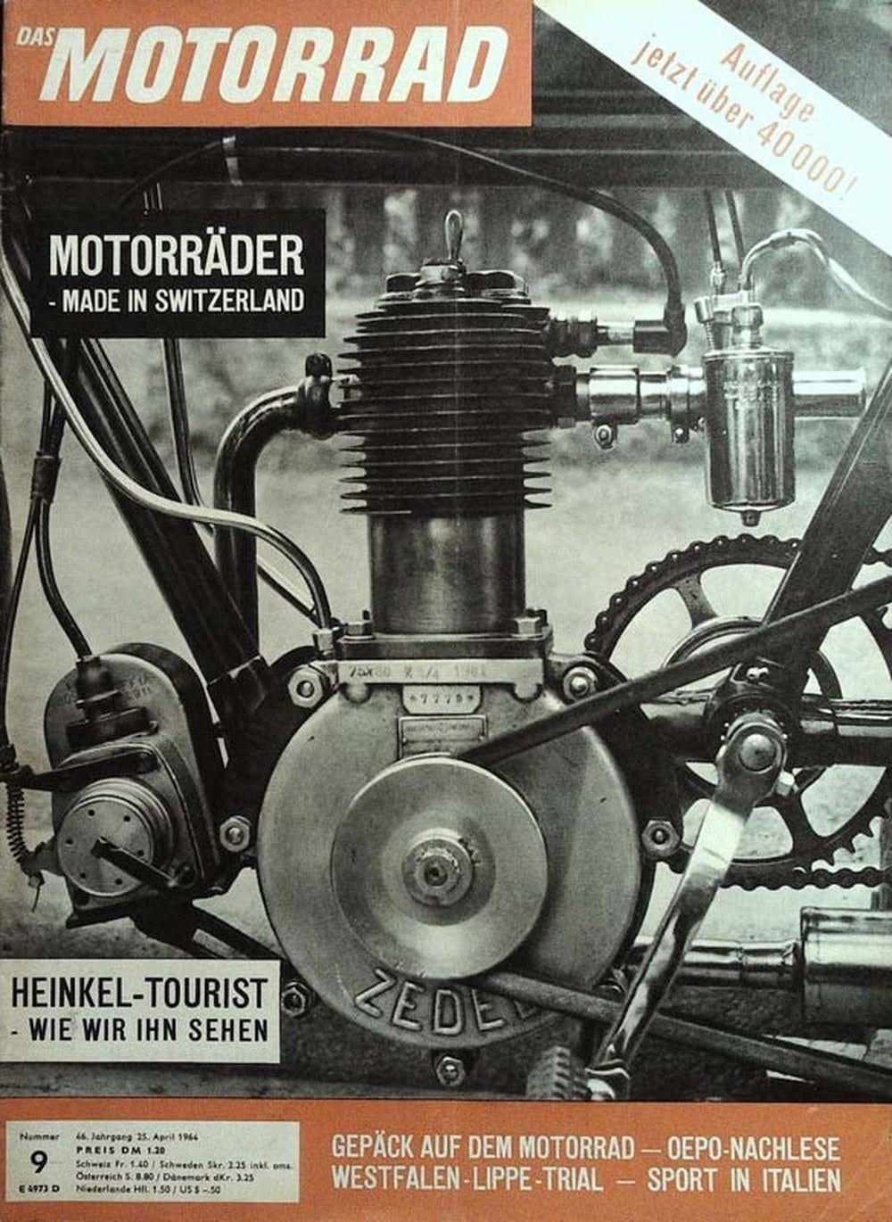 Das Motorrad + Der Roller Magazin Deutschland 1964-09 Motorrad Motorräder Heinkel-Tourist