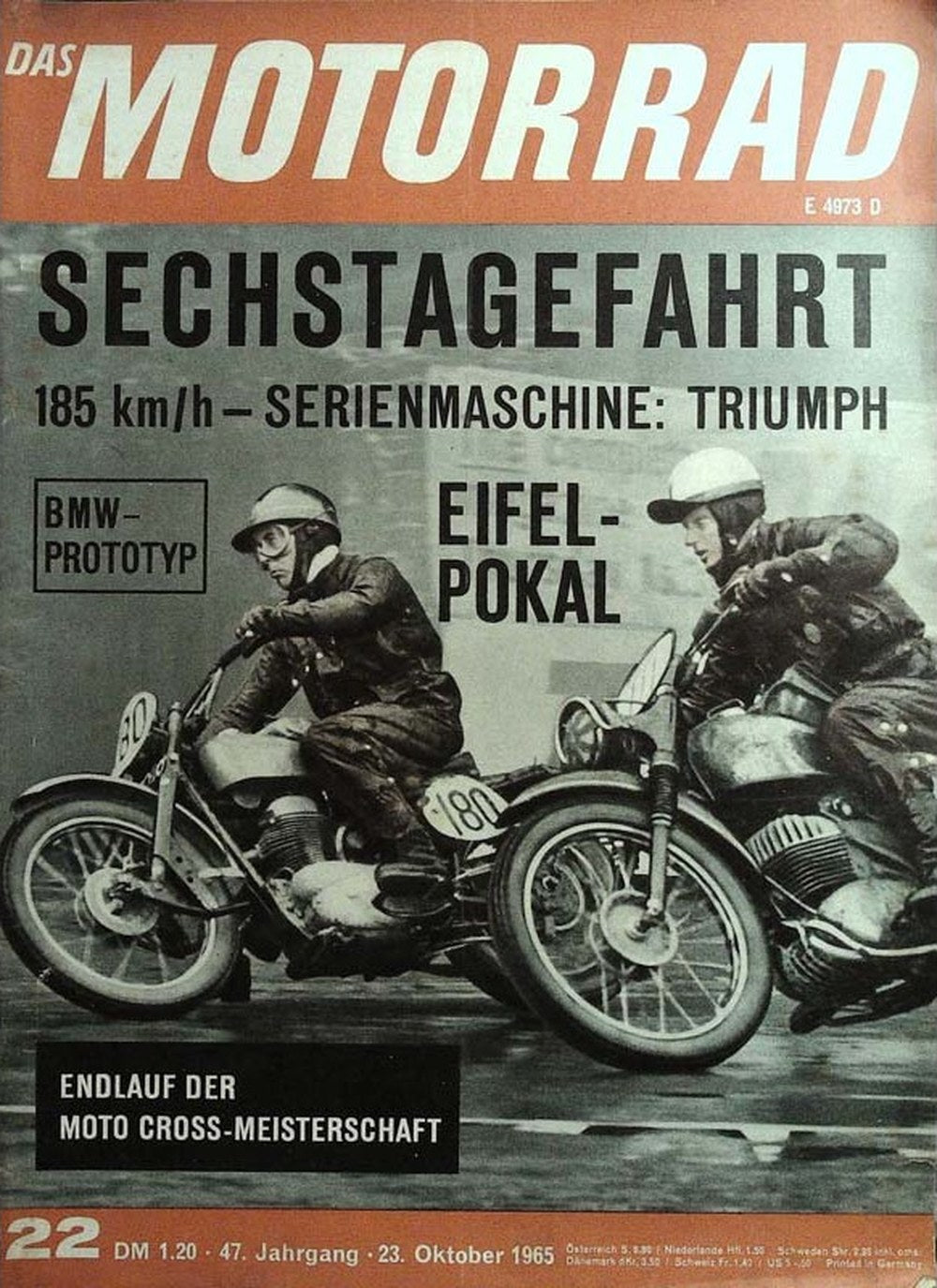 Das Motorrad + Der Roller Magazin Deutschland 1965-22 Sechstagefahrt Motorradrennen Triumph