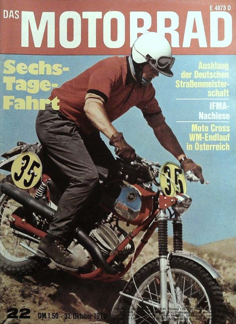 Das Motorrad + Der Roller Magazin Deutschland 1970-22 Sechs-Tage-Fahrt Motocross Deutsche Straßenmeisterschaft