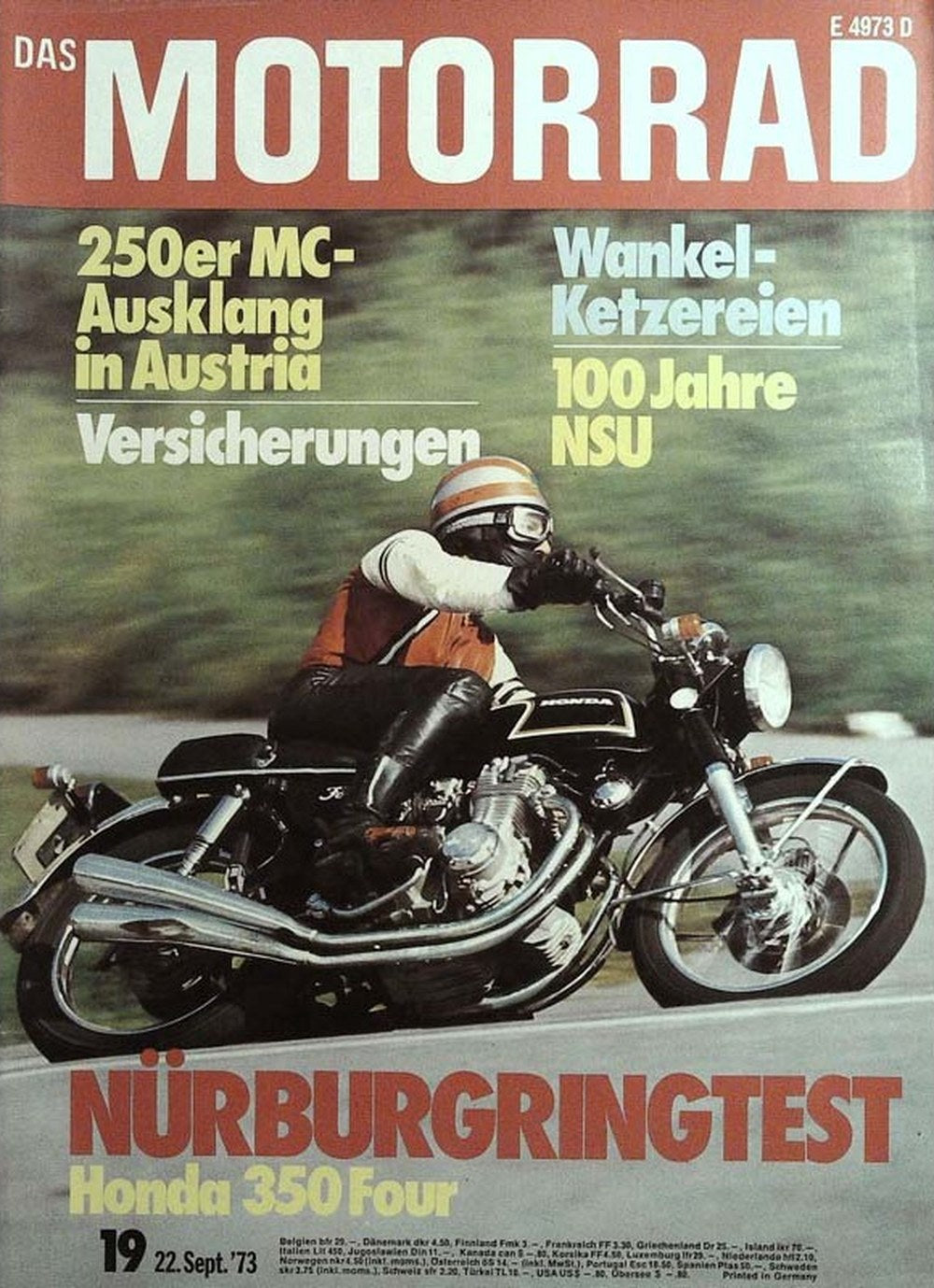 Das Motorrad + Der Roller Magazin Deutschland 1973-19 NSU Honda
