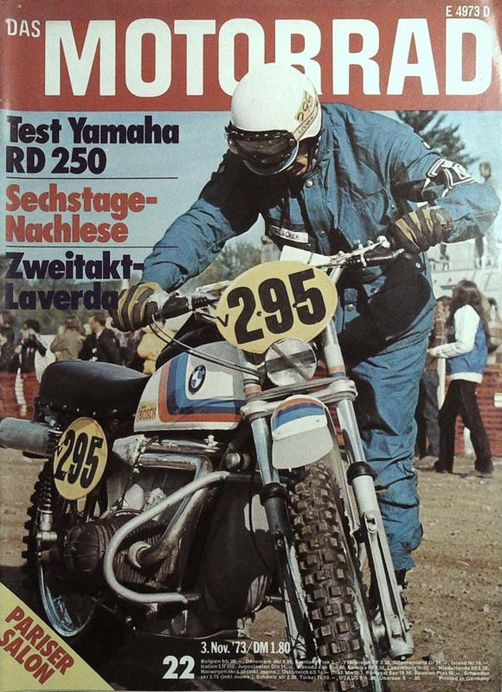 Das Motorrad + Der Roller Magazin Deutschland 1973-22 BMW Motorrad Yamaha RD 250 Sechstagefahrt