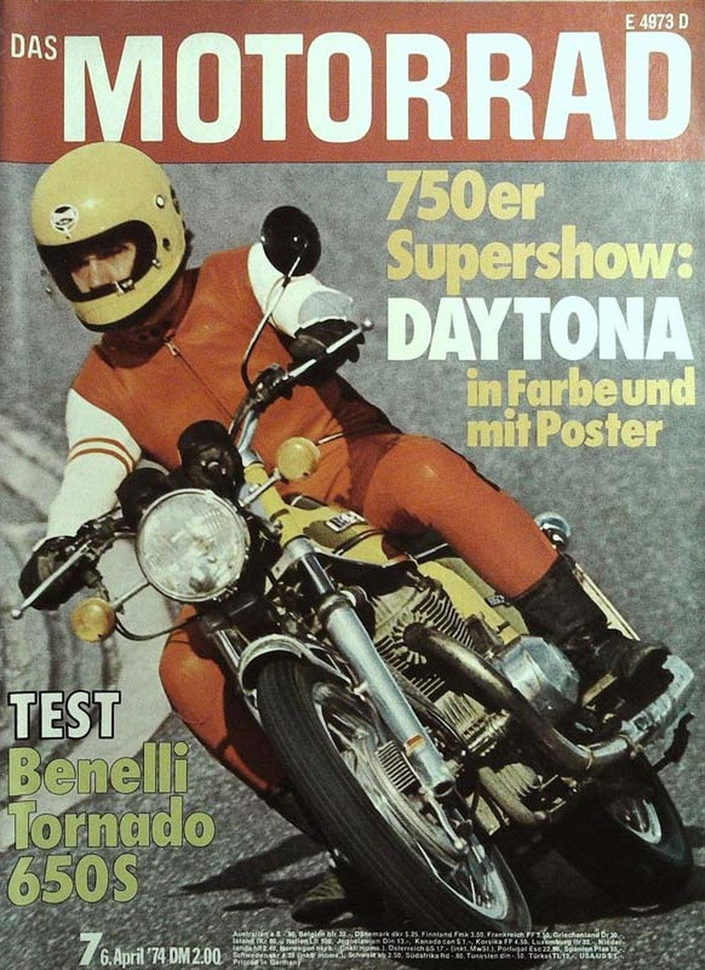 Das Motorrad + Der Roller Magazin Deutschland 1974-07 Motorrad Daytona 750er Supershow