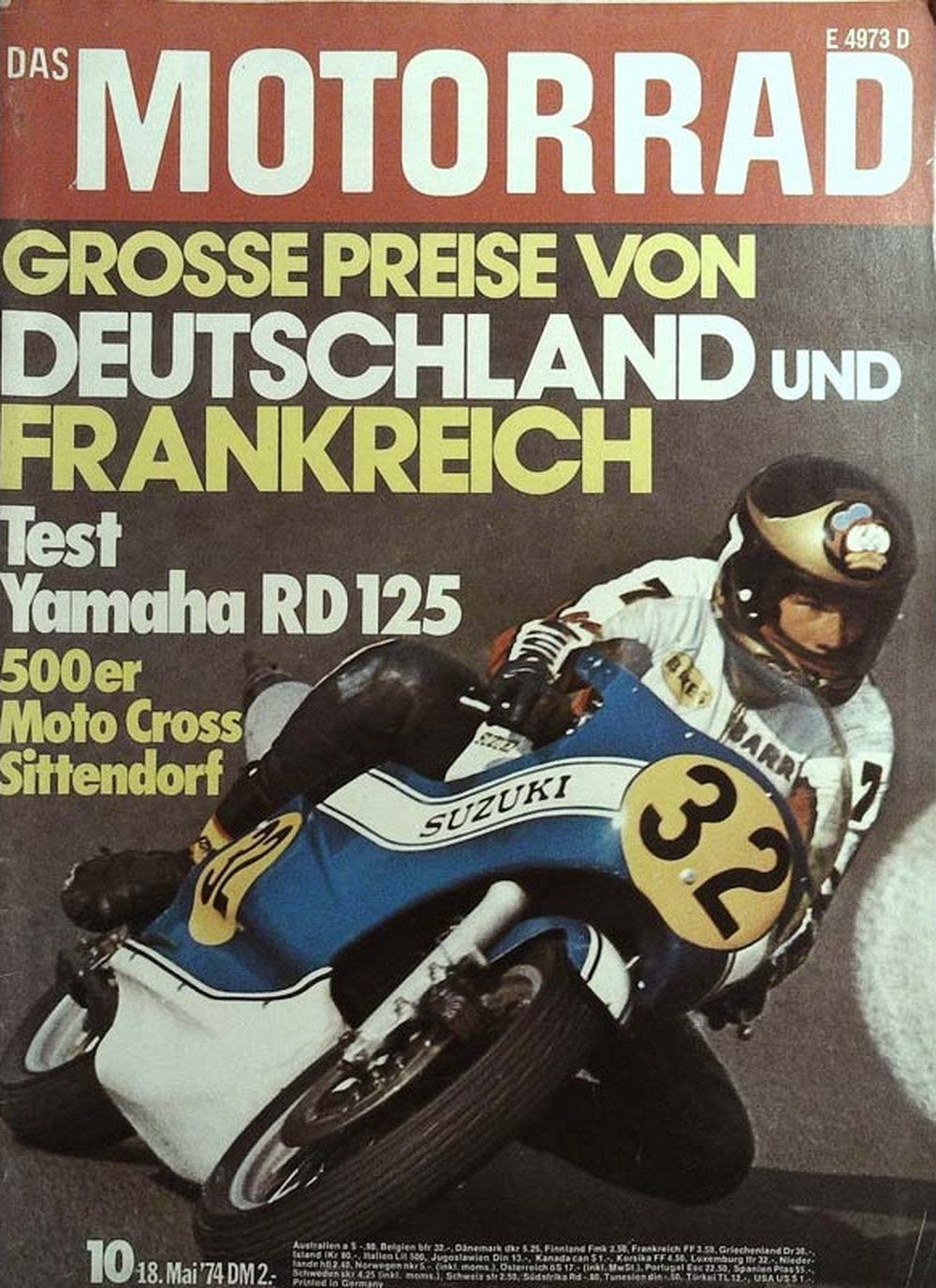 Das Motorrad + Der Roller Magazin Deutschland 1974-10 Barry Sheene