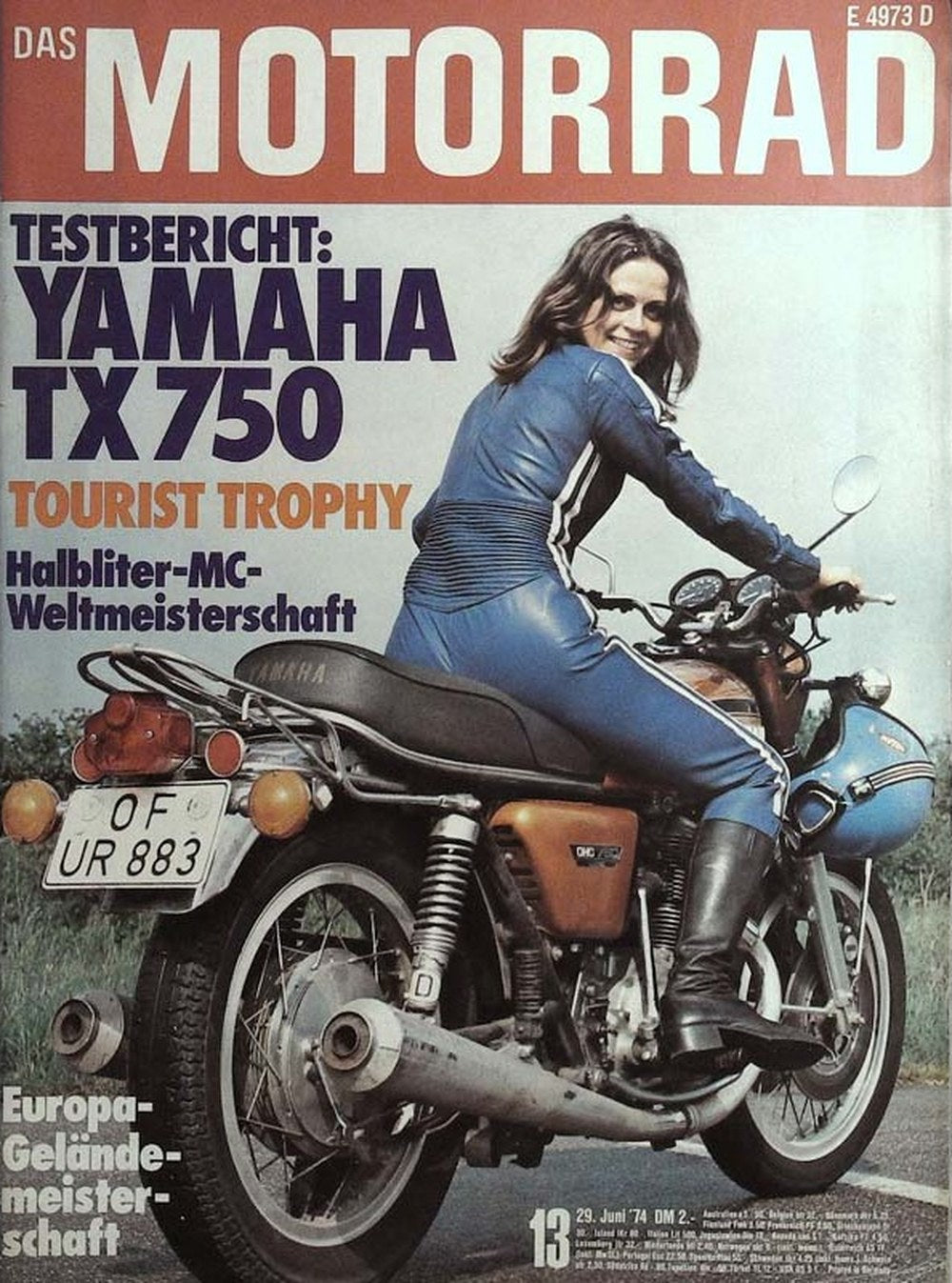 Das Motorrad + Der Roller Magazin Deutschland 1974-13 Yamaha TX750 Motorrad-Testbericht Tourist Trophy