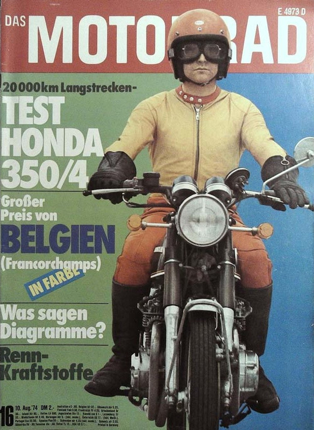 Das Motorrad + Der Roller Magazin Deutschland 1974-16 Honda 350/4 Langstreckentest Motorrad