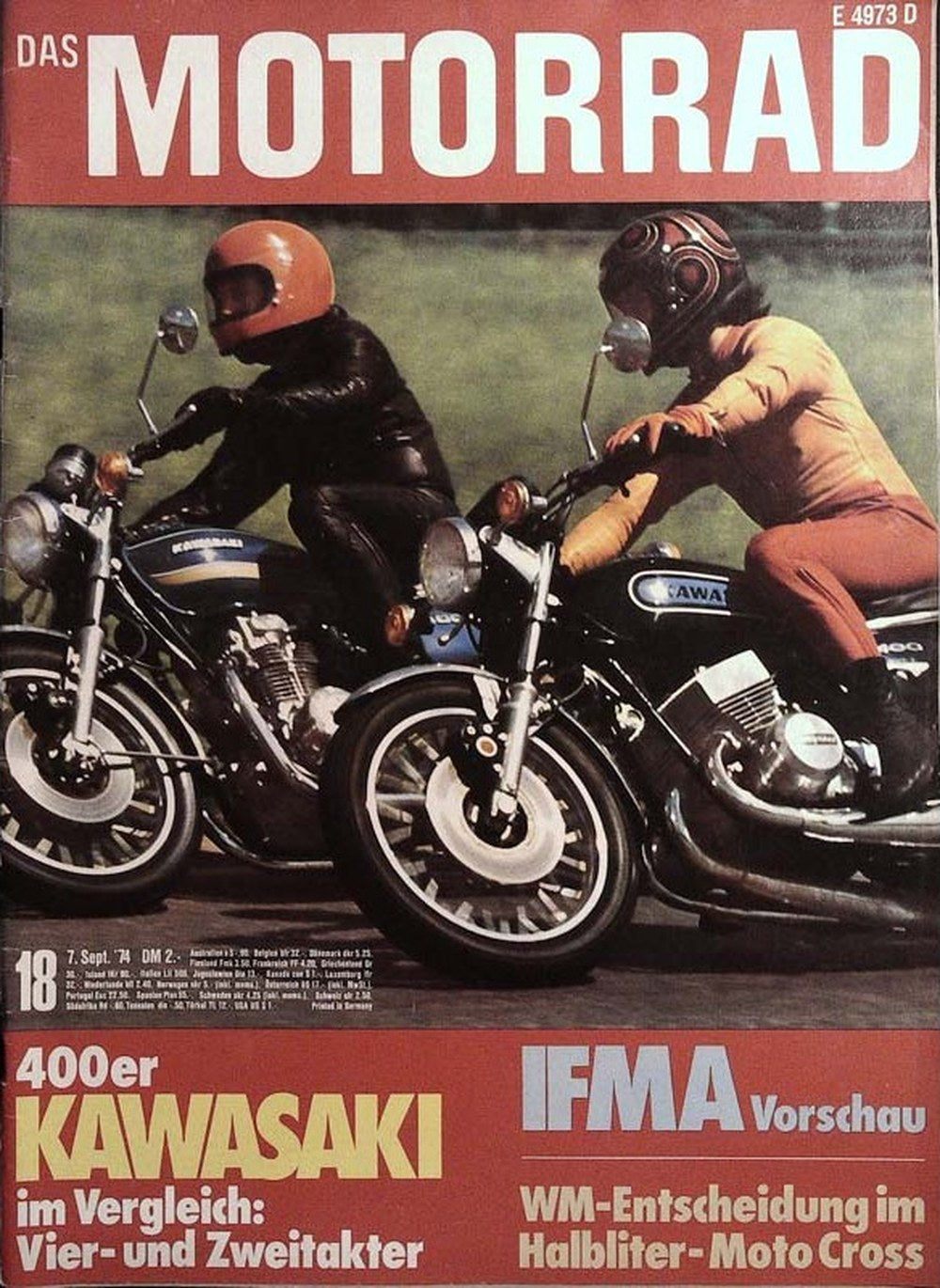 Das Motorrad + Der Roller Magazin Deutschland 1974-18 Kawasaki