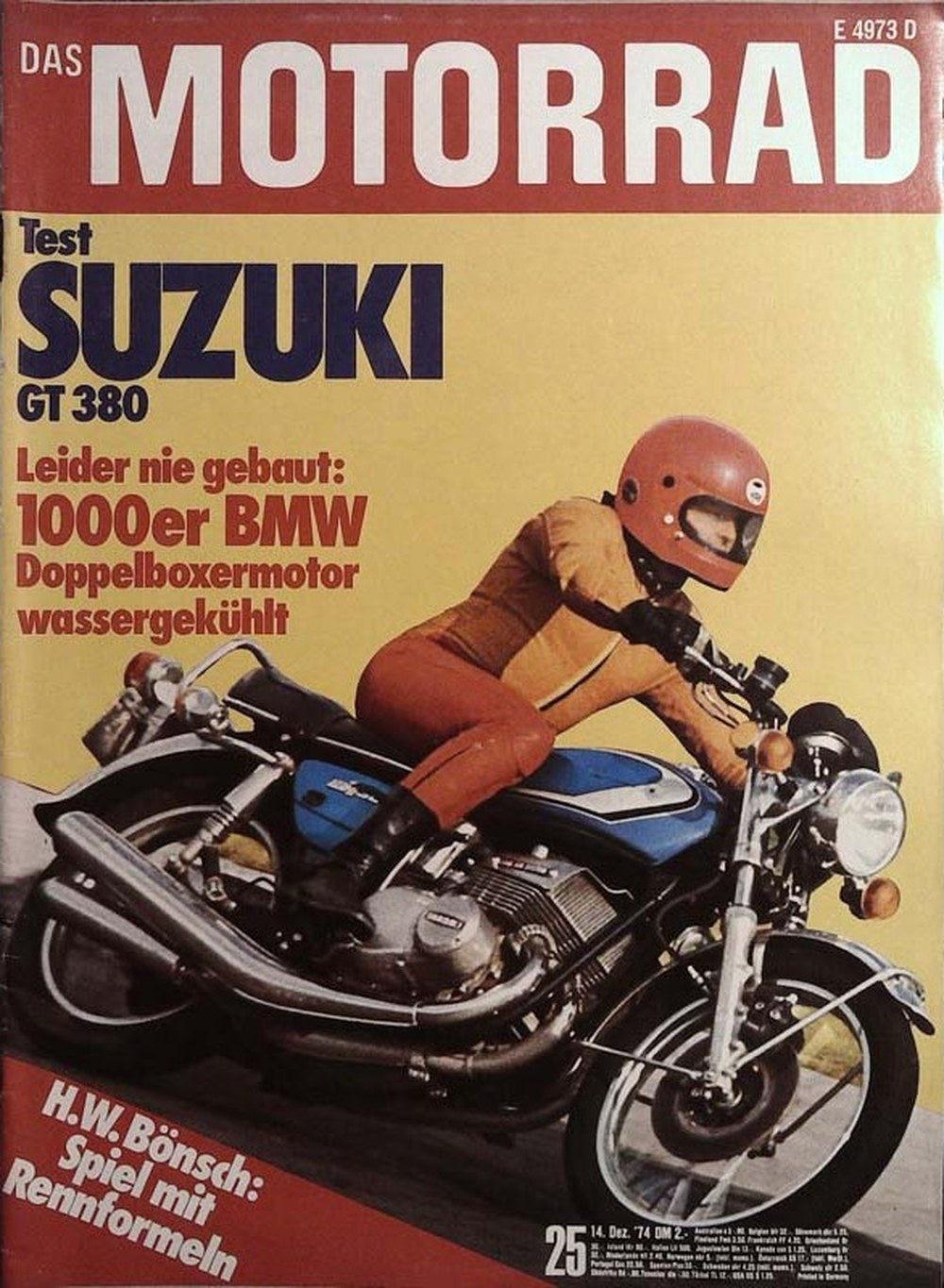 Das Motorrad + Der Roller Magazin Deutschland 1974-25 H.W. Bönsch