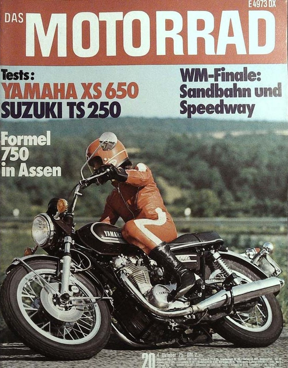 Das Motorrad + Der Roller Magazin Deutschland 1975-20 Yamaha XS 650 Suzuki TS 250 Motorradtest